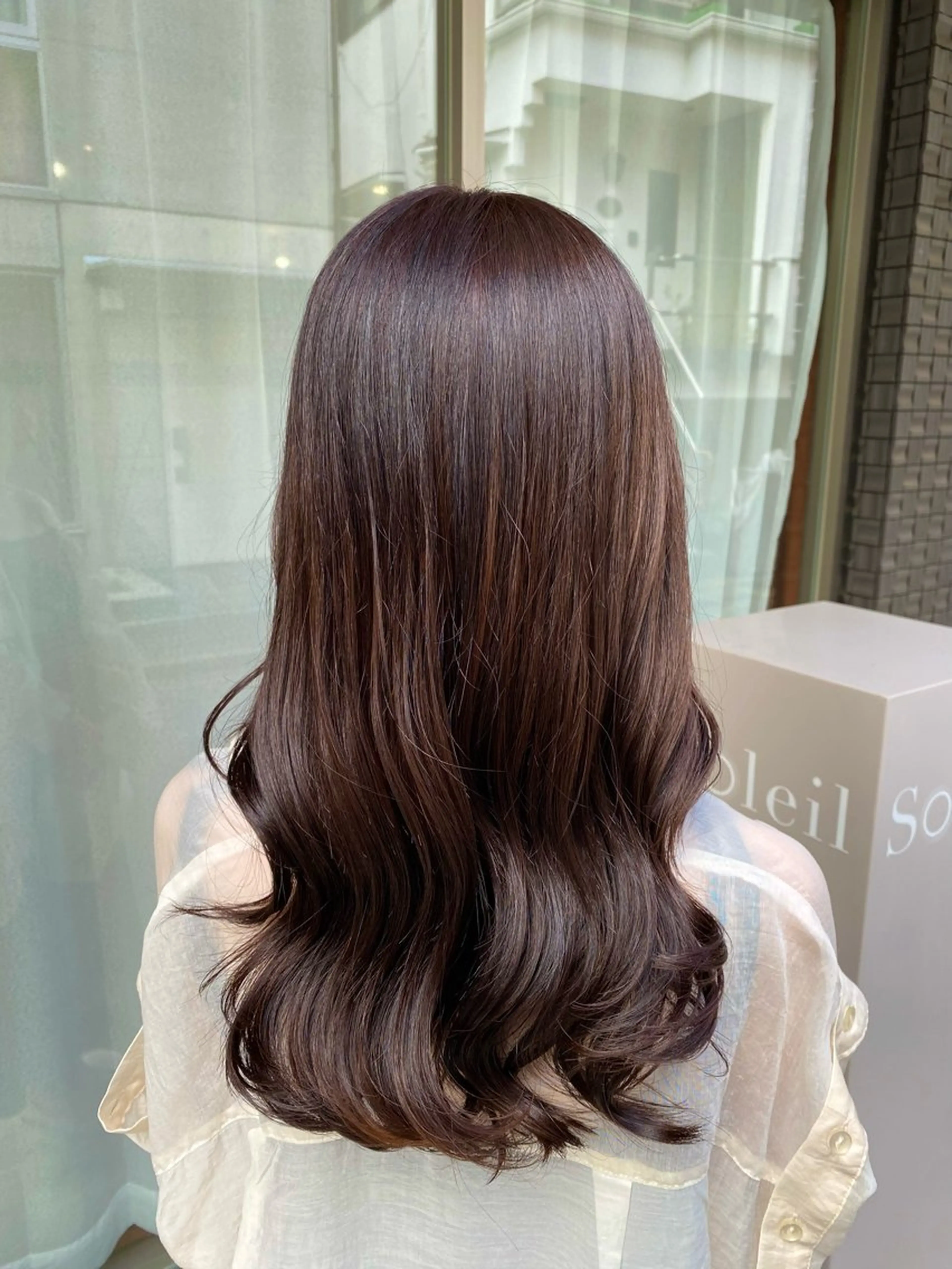 セミロング カラー ブラウンカラー ピンクカラー カット ヘアカラー トリートメント グレージュ/透明感/ 韓国ヘア/RISAのヘアスタイル