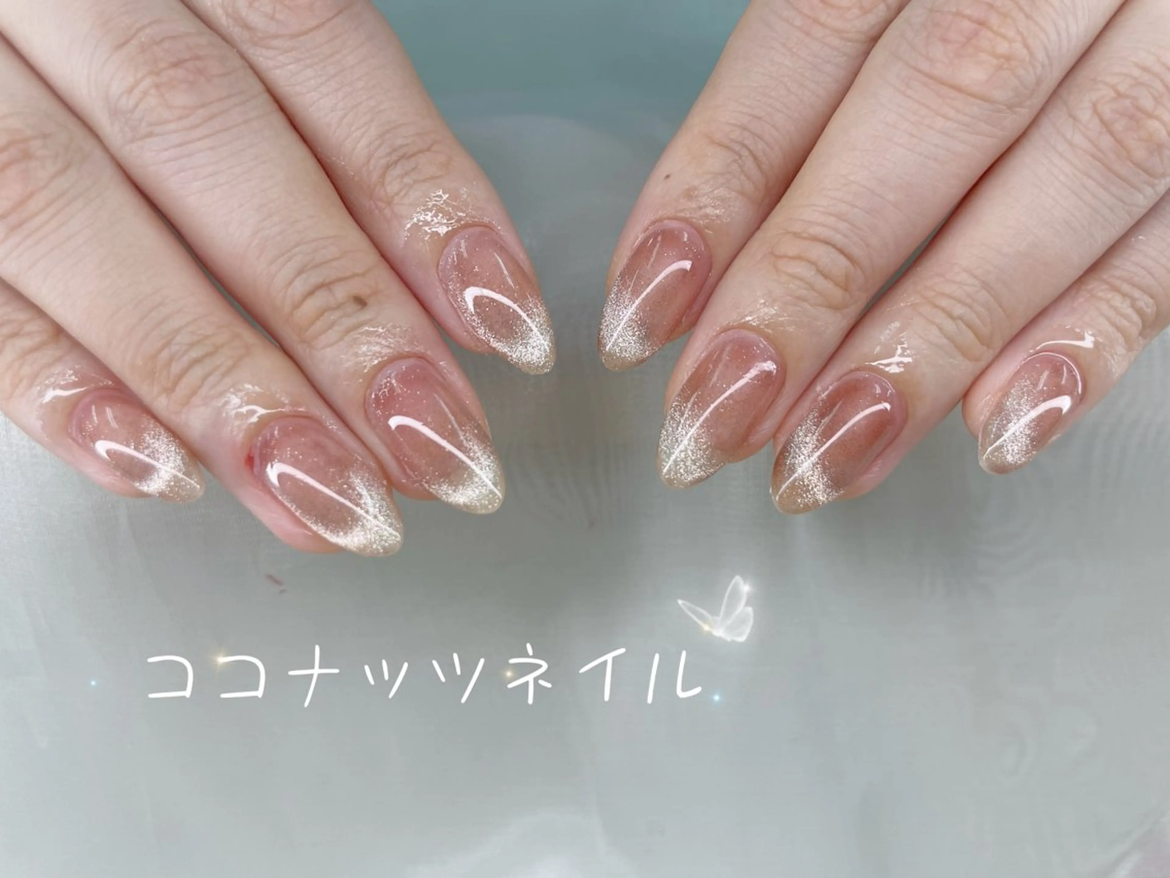 ネイル べっ甲ネイル フレンチネイル キラキラネイル マグネットネイル 大理石ネイル(マーブル) ハンドネイル 神田 ココナッツのネイルデザイン