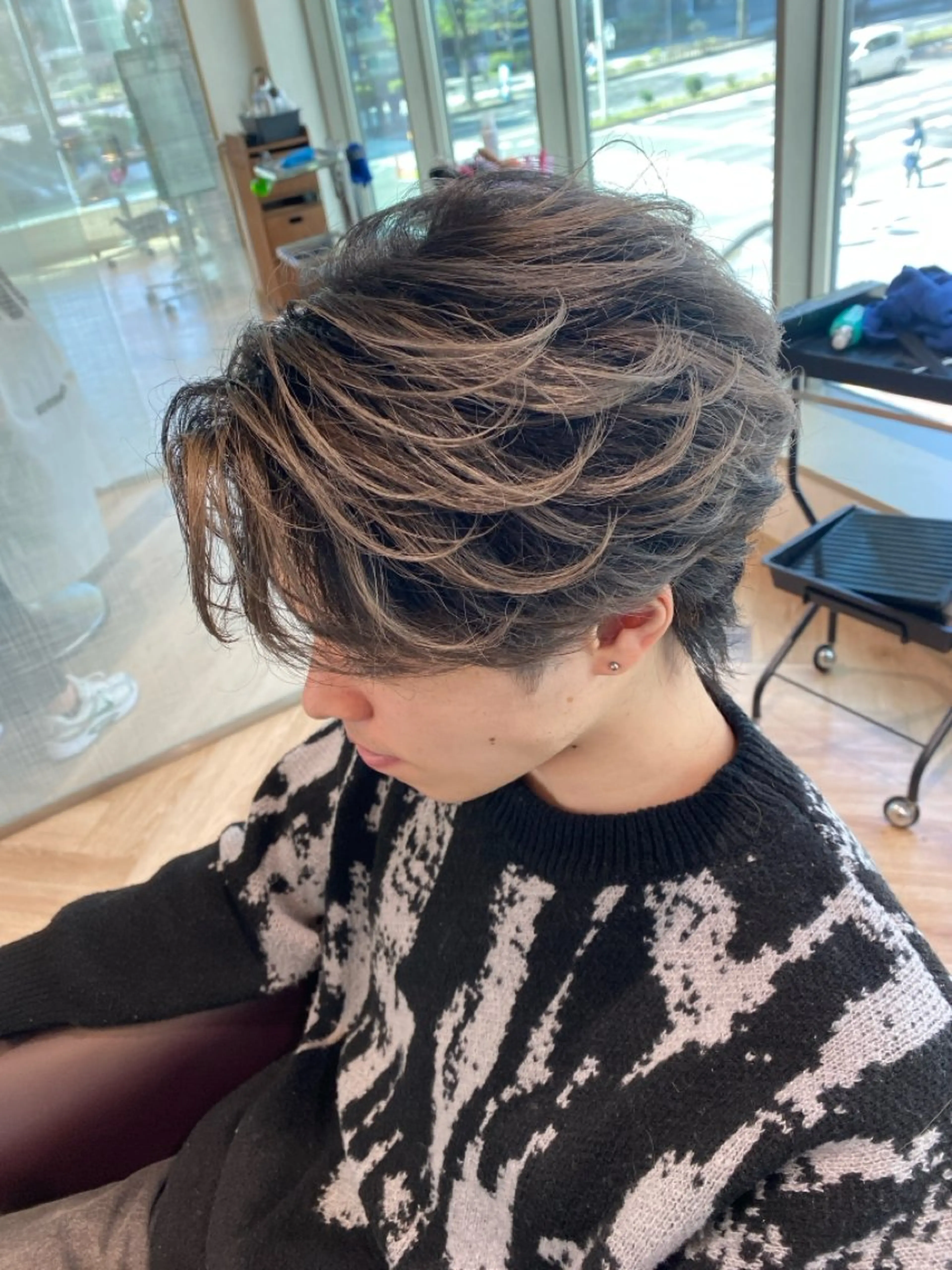 ショート カラー カット ヘアカラー メンズ特化/フェザー /パーマ/伊勢元のヘアスタイル