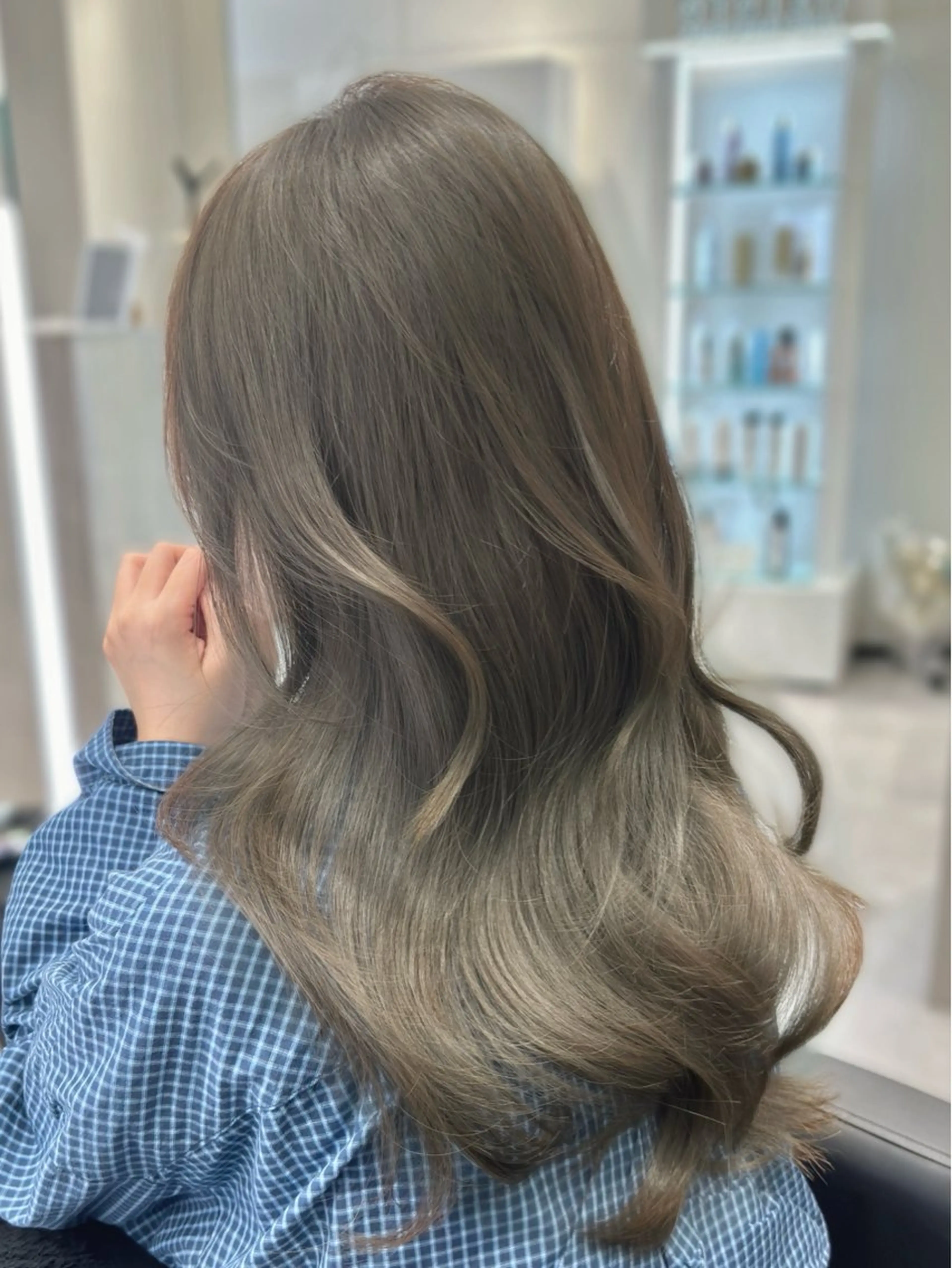 ロング カラー カット ヘアカラー トリートメント 心斎橋/ブリーチなし 髪質改善/レイヤーのヘアスタイル