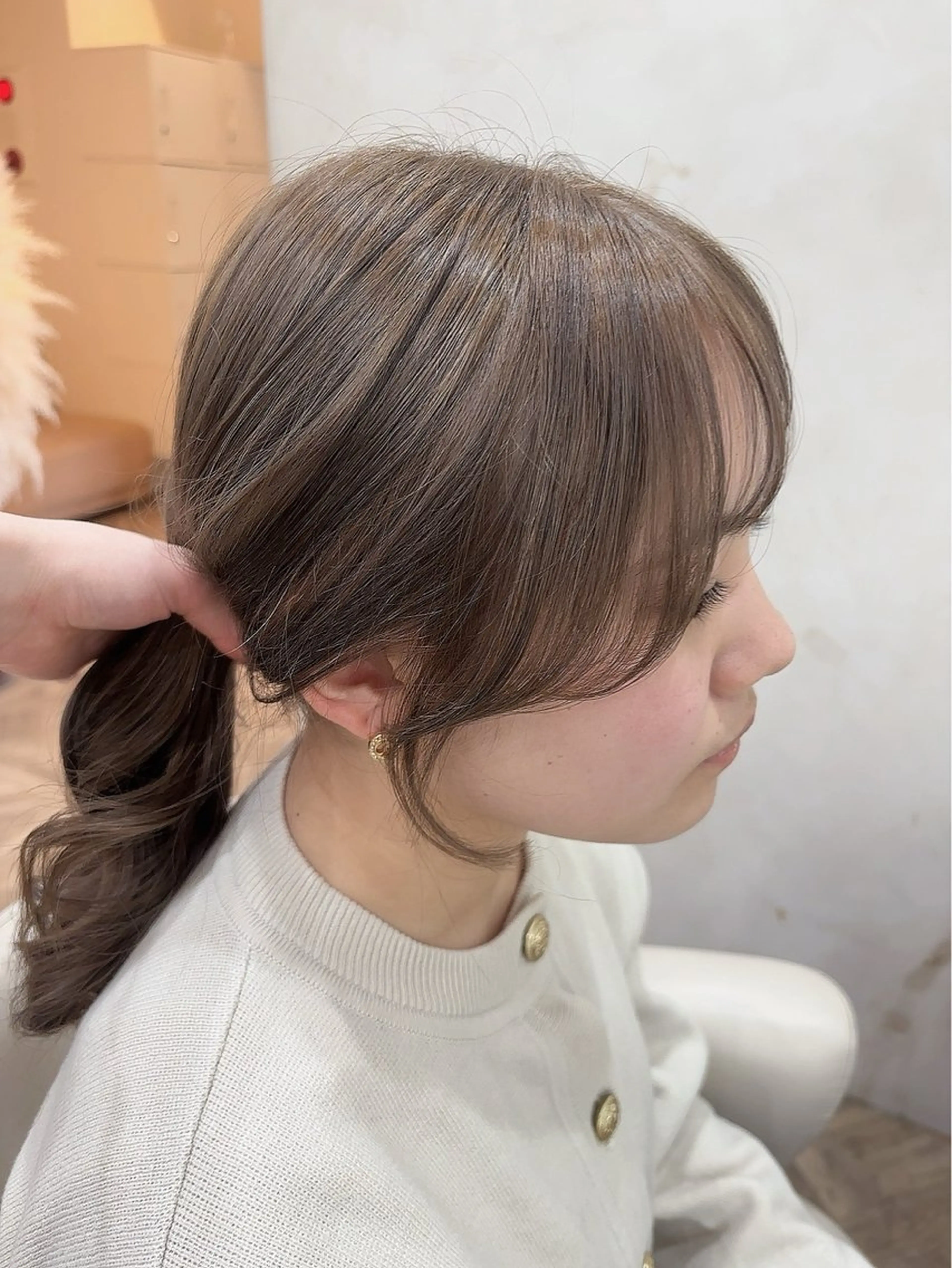 【ご新規様限定📣】前髪/顔周りカット+ダブルカラー(ケアブリーチ込み)+オージュアクイックトリートメント🎀の写真