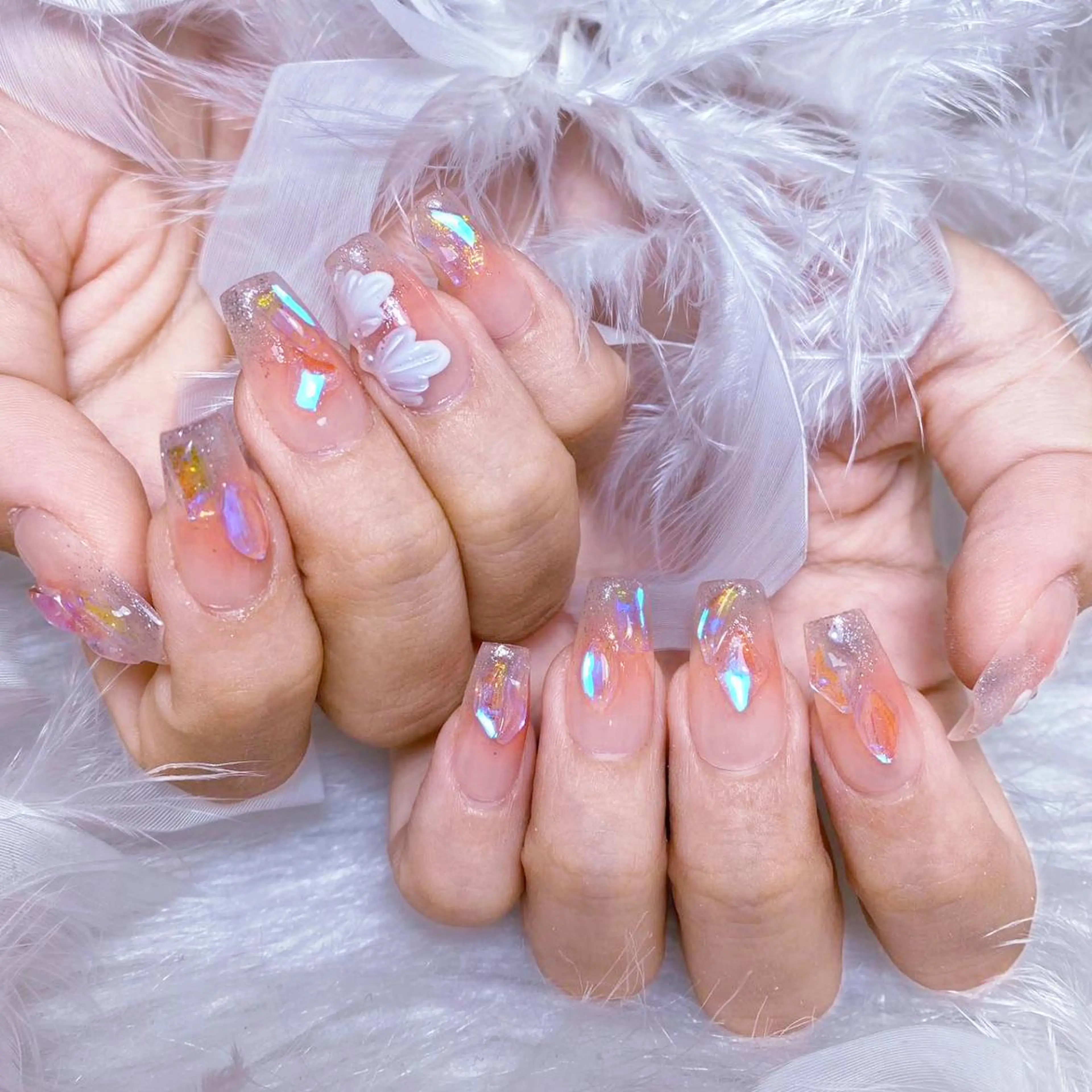 ネイル アートネイル オーロラネイル ガーリー キラキラネイル マグネットネイル Diamond NAIL💝のネイルデザイン