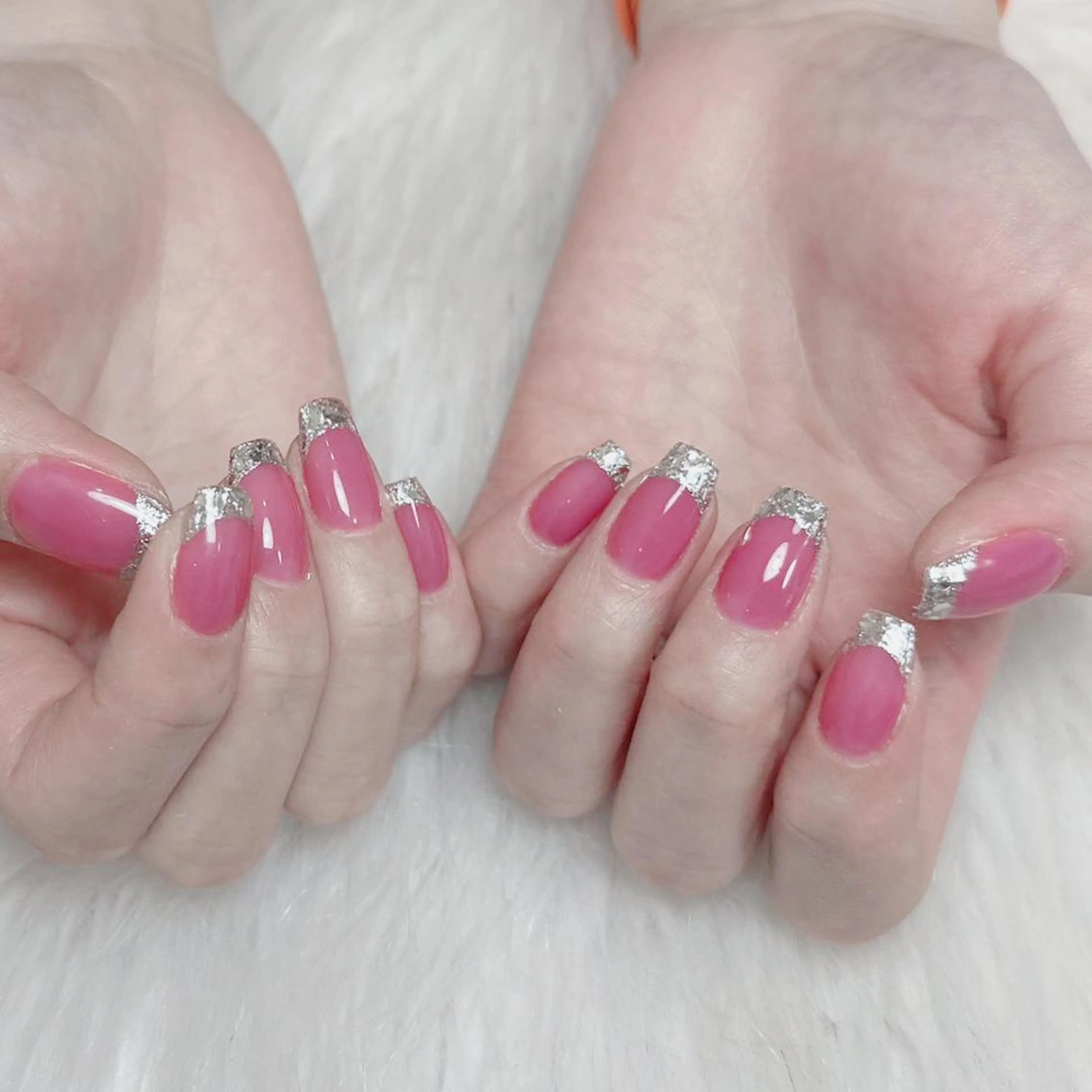 ネイル フレンチネイル ガラスフレンチ ハンドネイル Diamond ✨のネイルデザイン