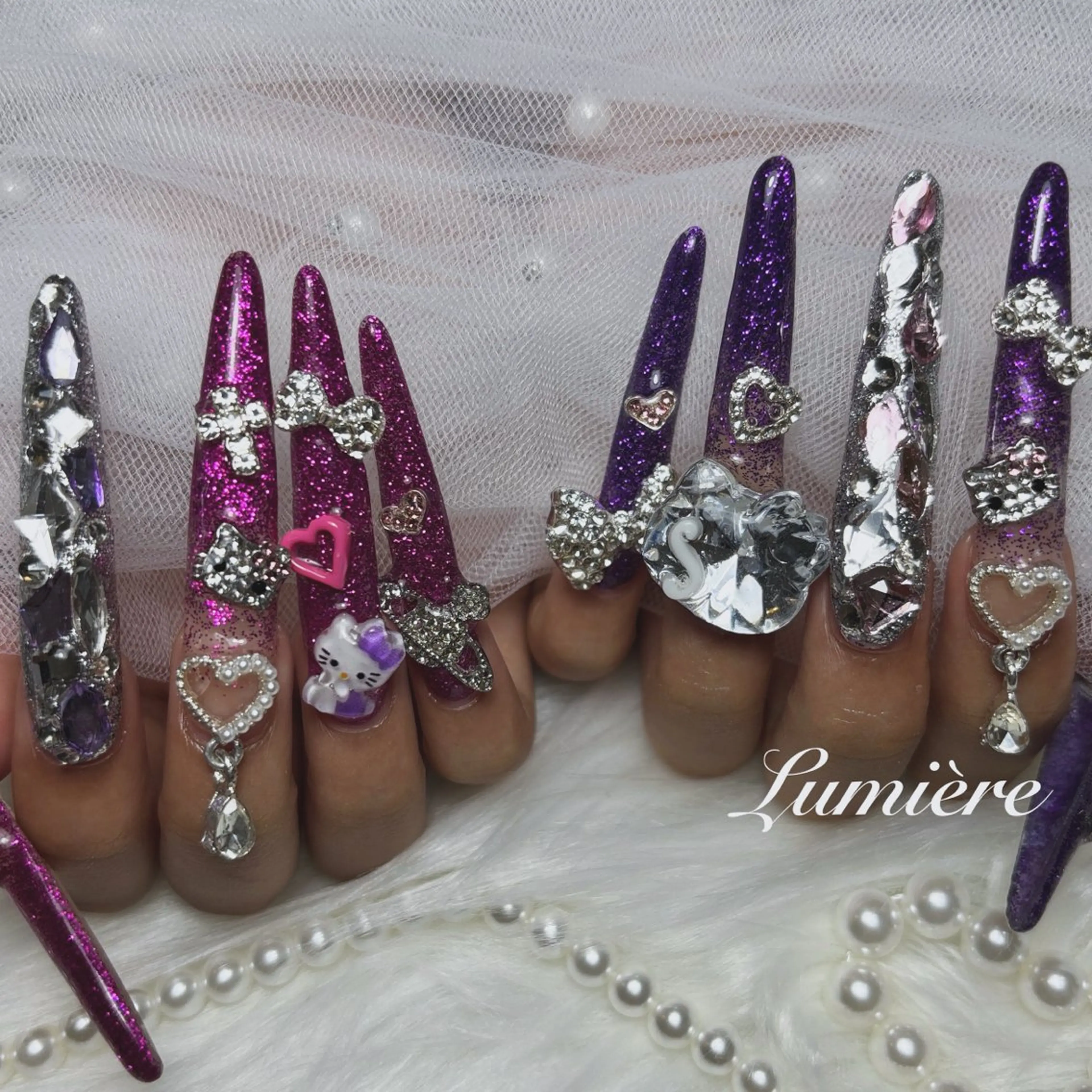 ネイル ロングネイル スーパーロングネイル ハンドネイル Nail salon Lumièreのネイルデザイン