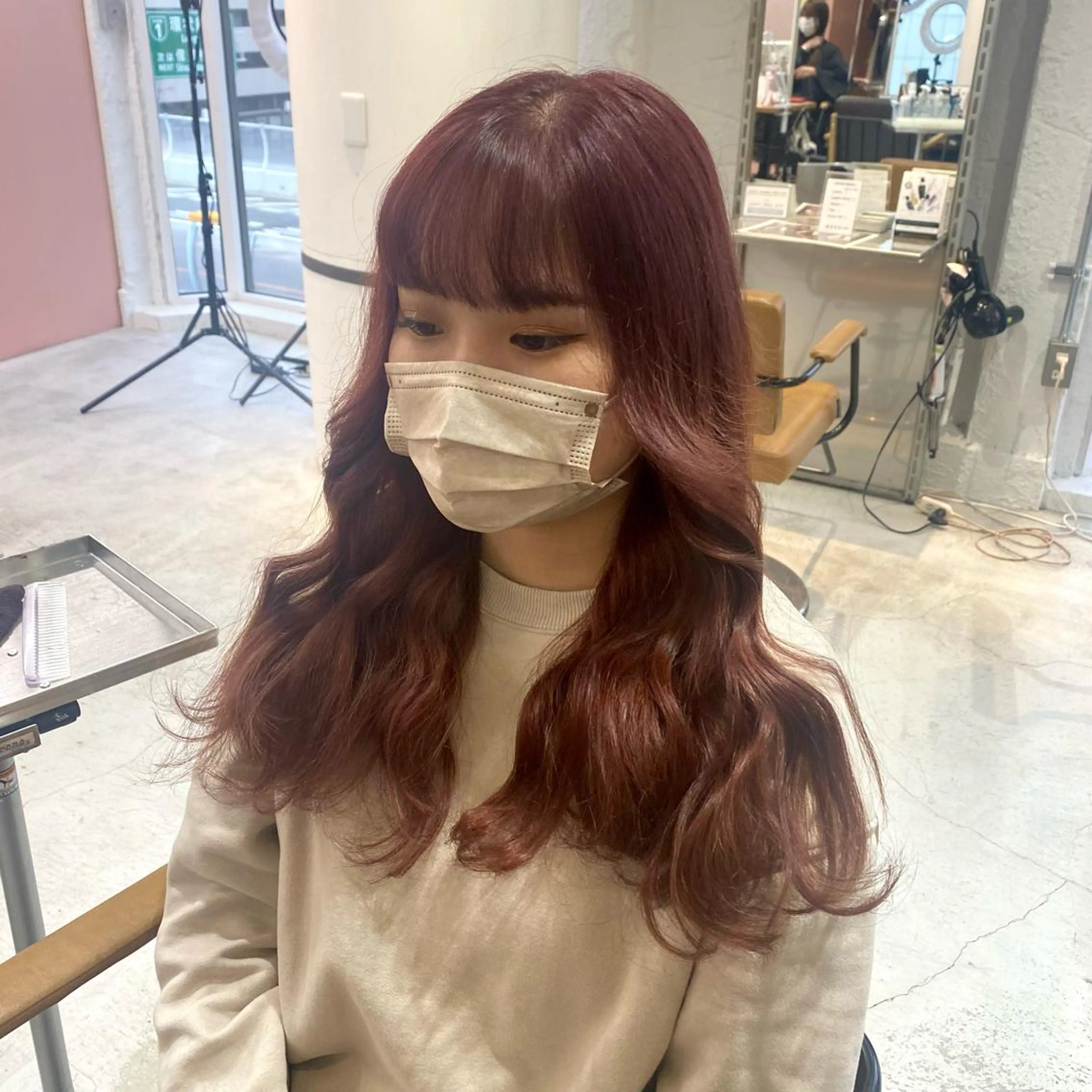 ロング カラー ヘアカラー トリートメント 韓国・網紅 🦋HONOKA🦋のヘアスタイル