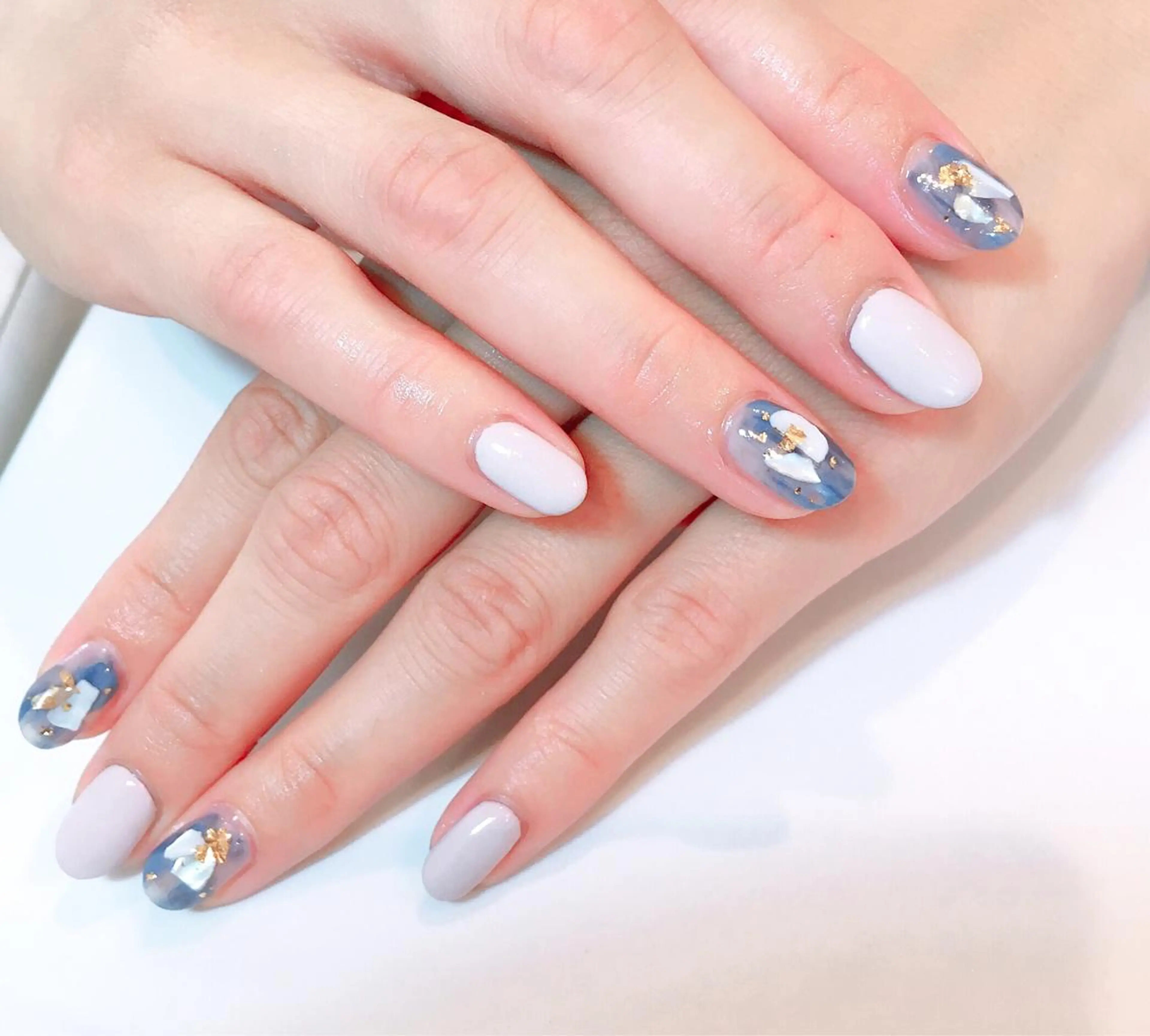 ネイル ブルー ハンドネイル nailsalon SIMB.のネイルデザイン