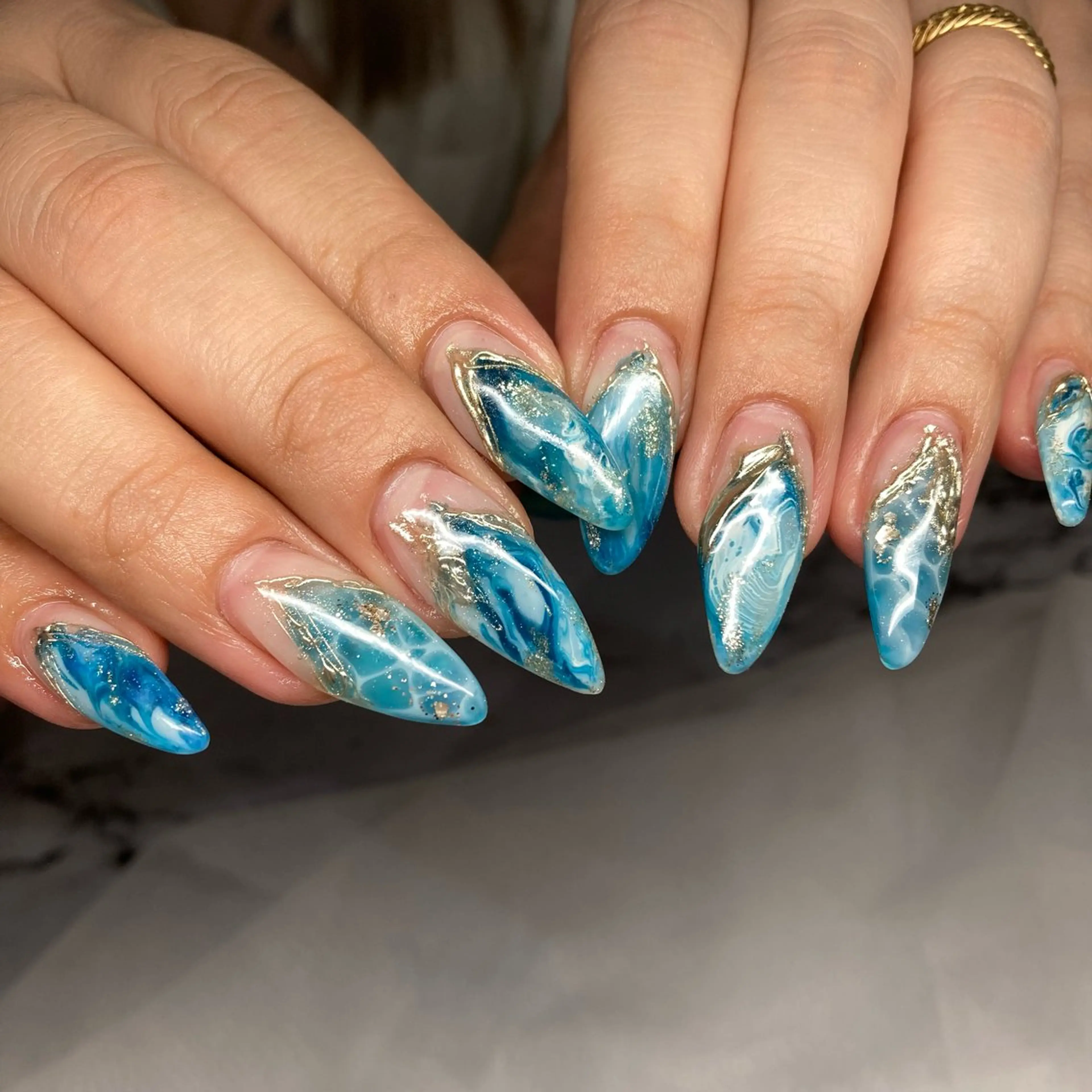 ネイル 長さ出し 持ち込み ニュアンスネイル ワンカラーネイル ハンドネイル Gracias. rieのネイルデザイン