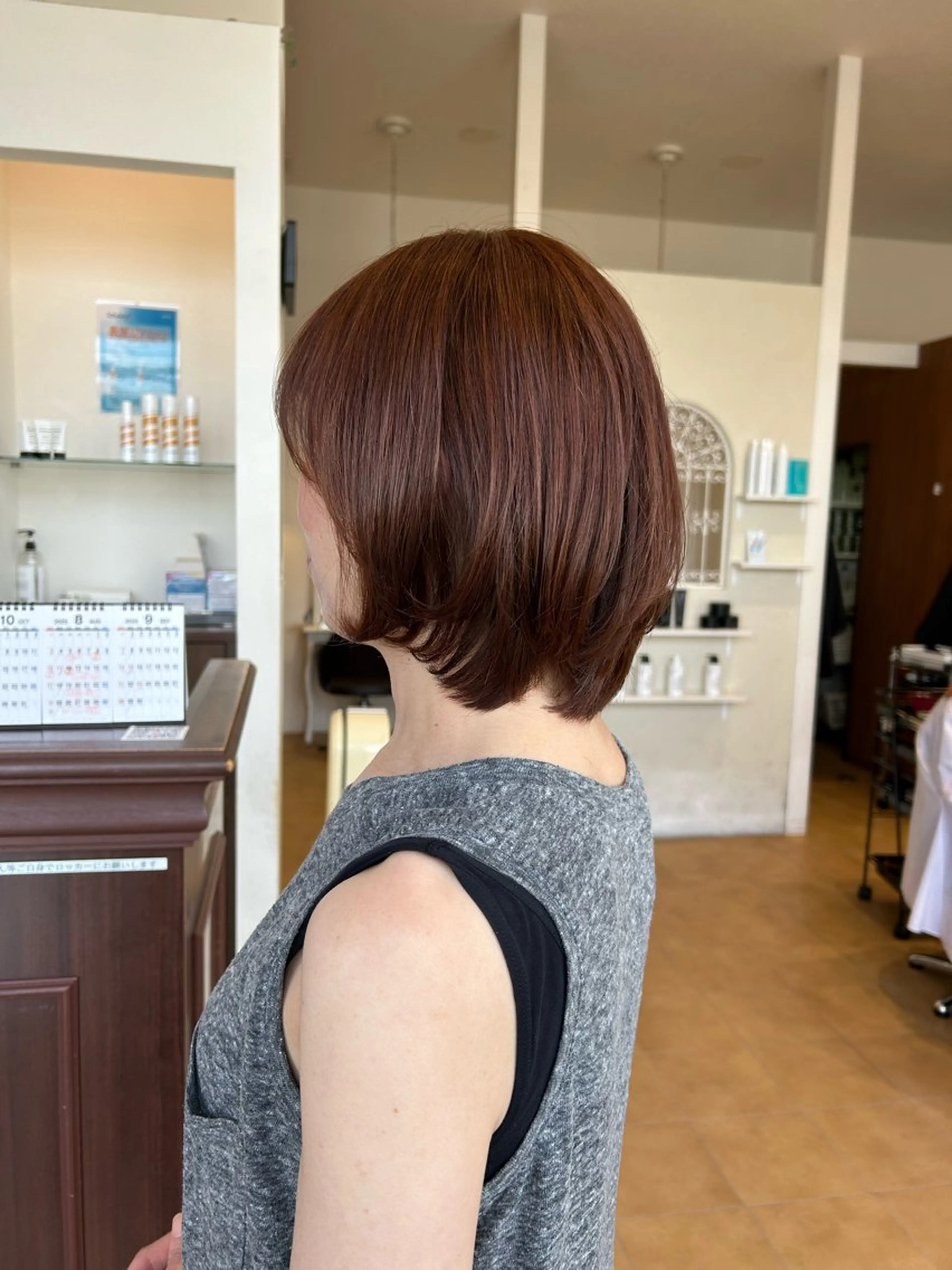 ミディアム カラー カット ヘアカラー トリートメント 今中 紗英のヘアスタイル