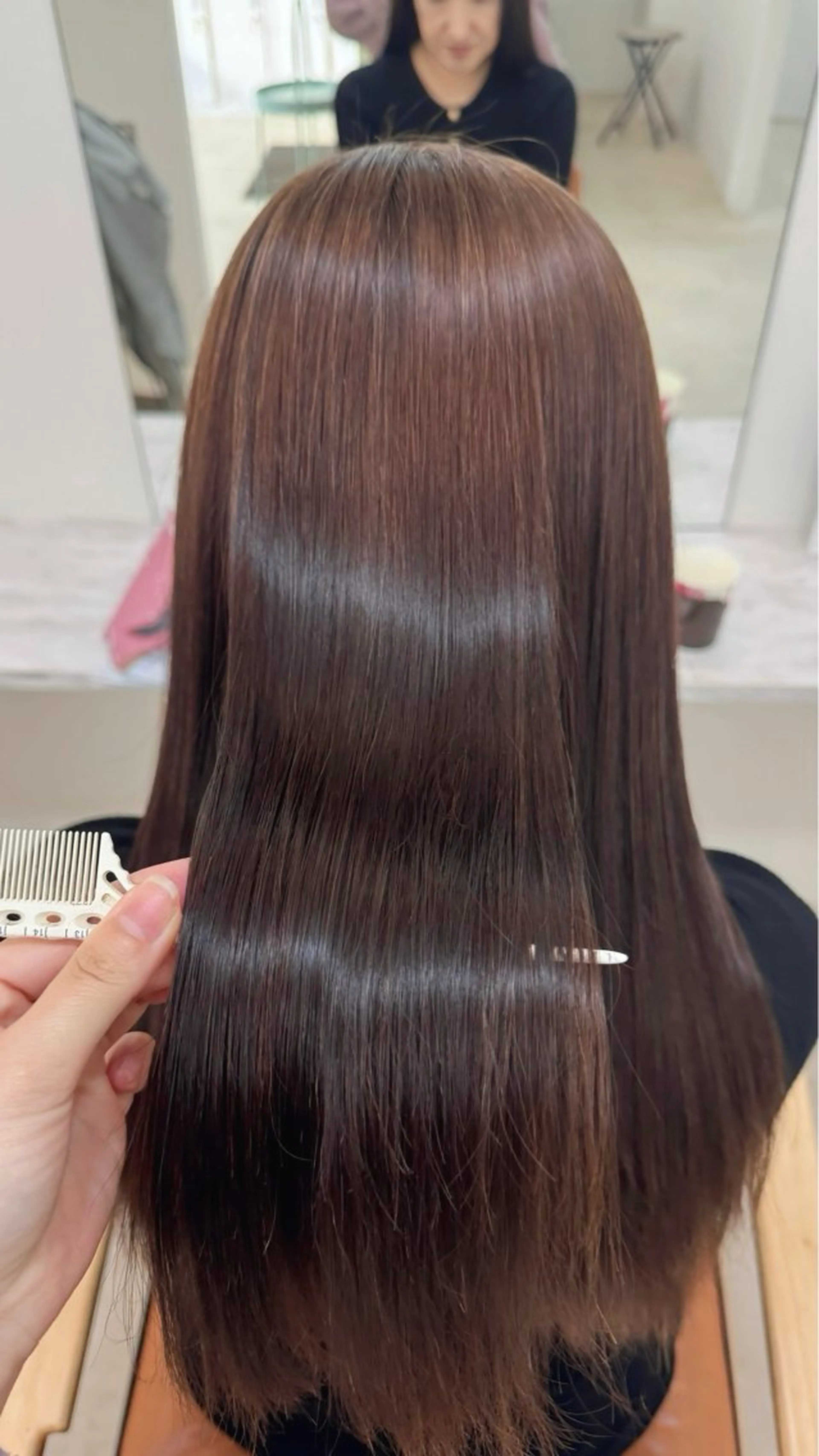 セミロング 縮毛矯正 Angelica Hinaのヘアスタイル