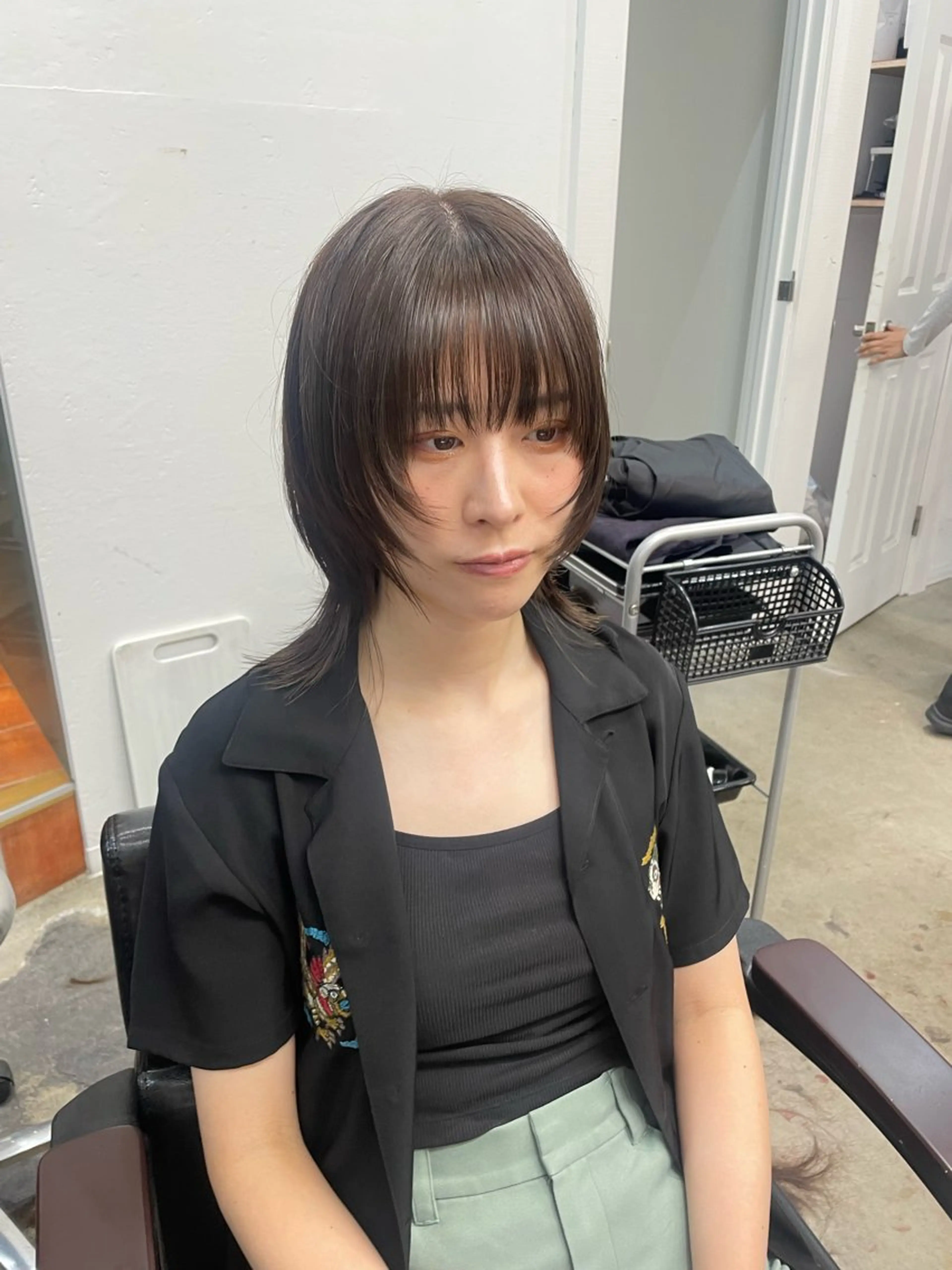 ミディアム カラー RIN/韓国ヘア レイヤーカットのヘアスタイル