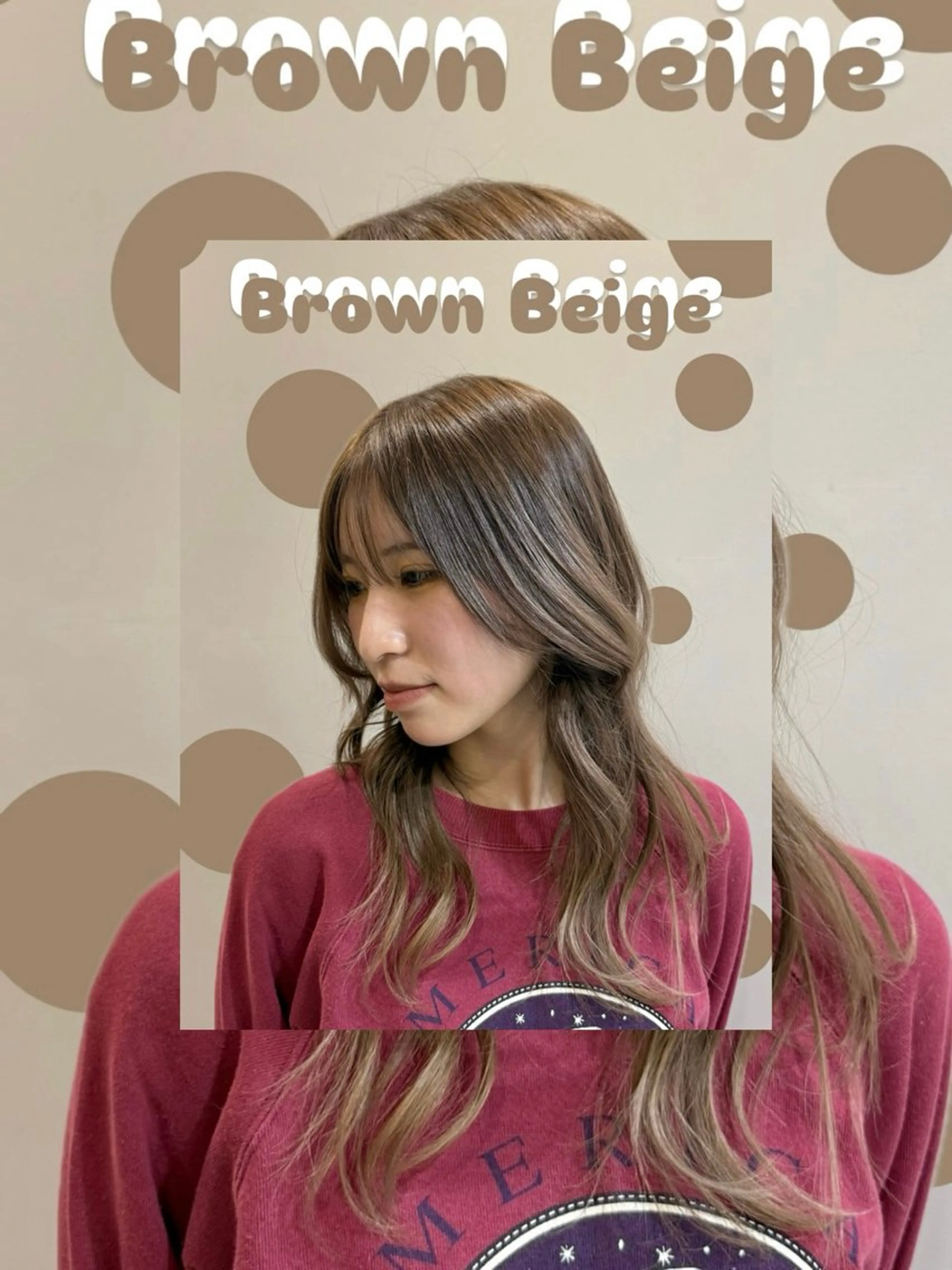 カラー ベージュカラー ブラウンカラー ブラウンベージュ 松岡 茉和のヘアスタイル