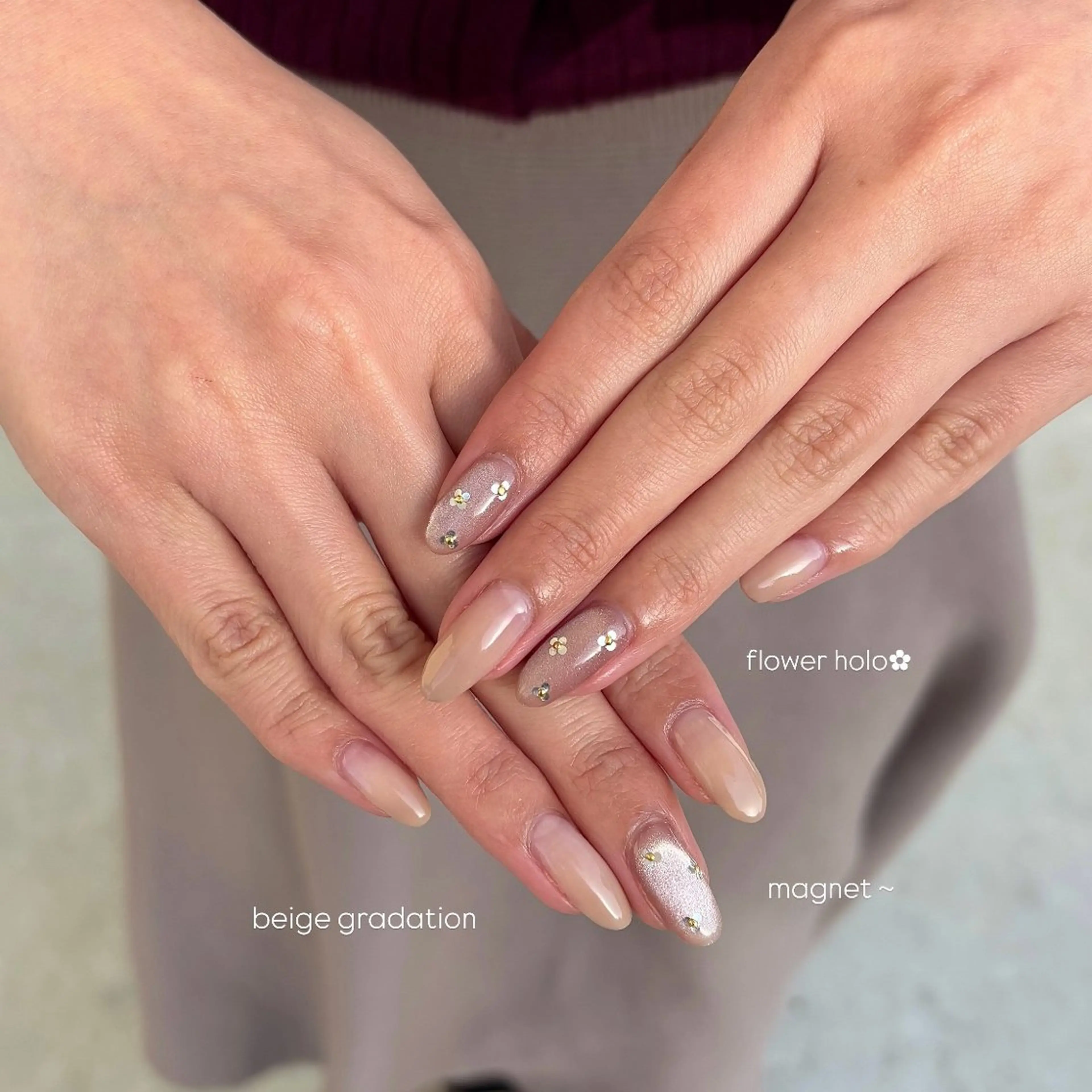 ネイル アートネイル グラデーション マグネットネイル ワンカラーネイル セプトアカデミー 髙杉のネイルデザイン