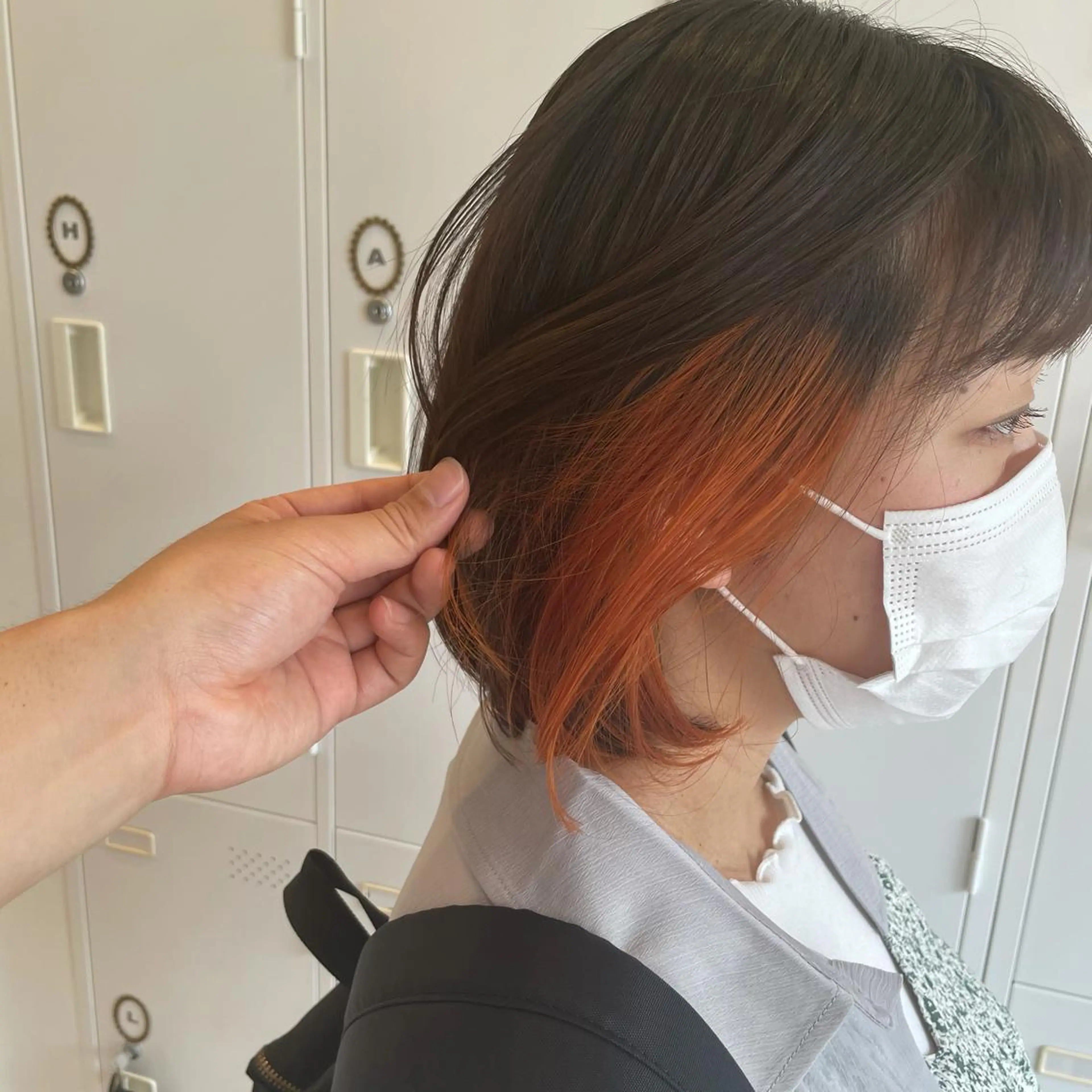 ショート カラー オレンジ 大阪長居🌱野見山 卓也のヘアスタイル