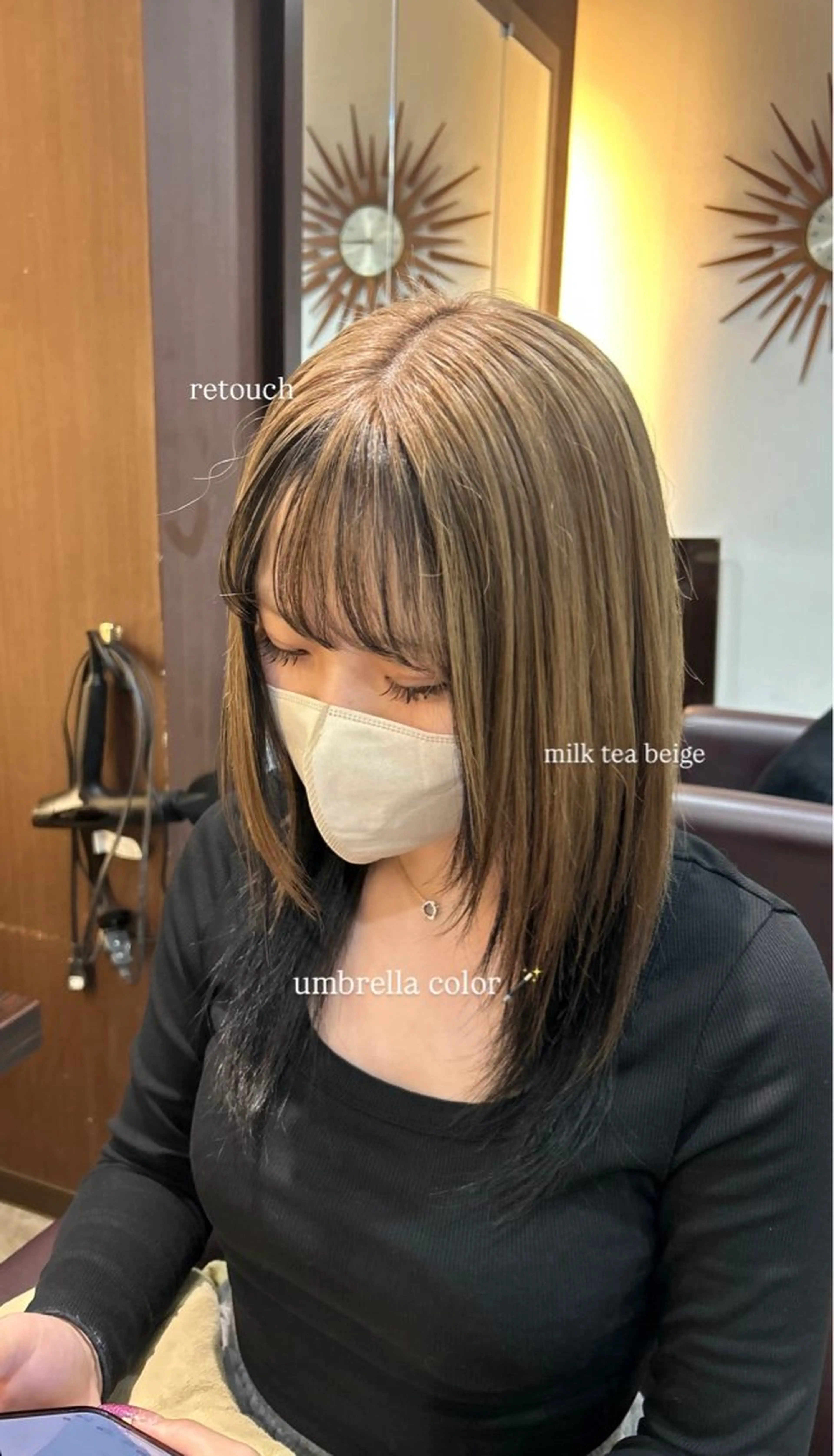 セミロング カラー ブリーチ ヘアカラー トリートメント 坂本奈都美 🎀のヘアスタイル