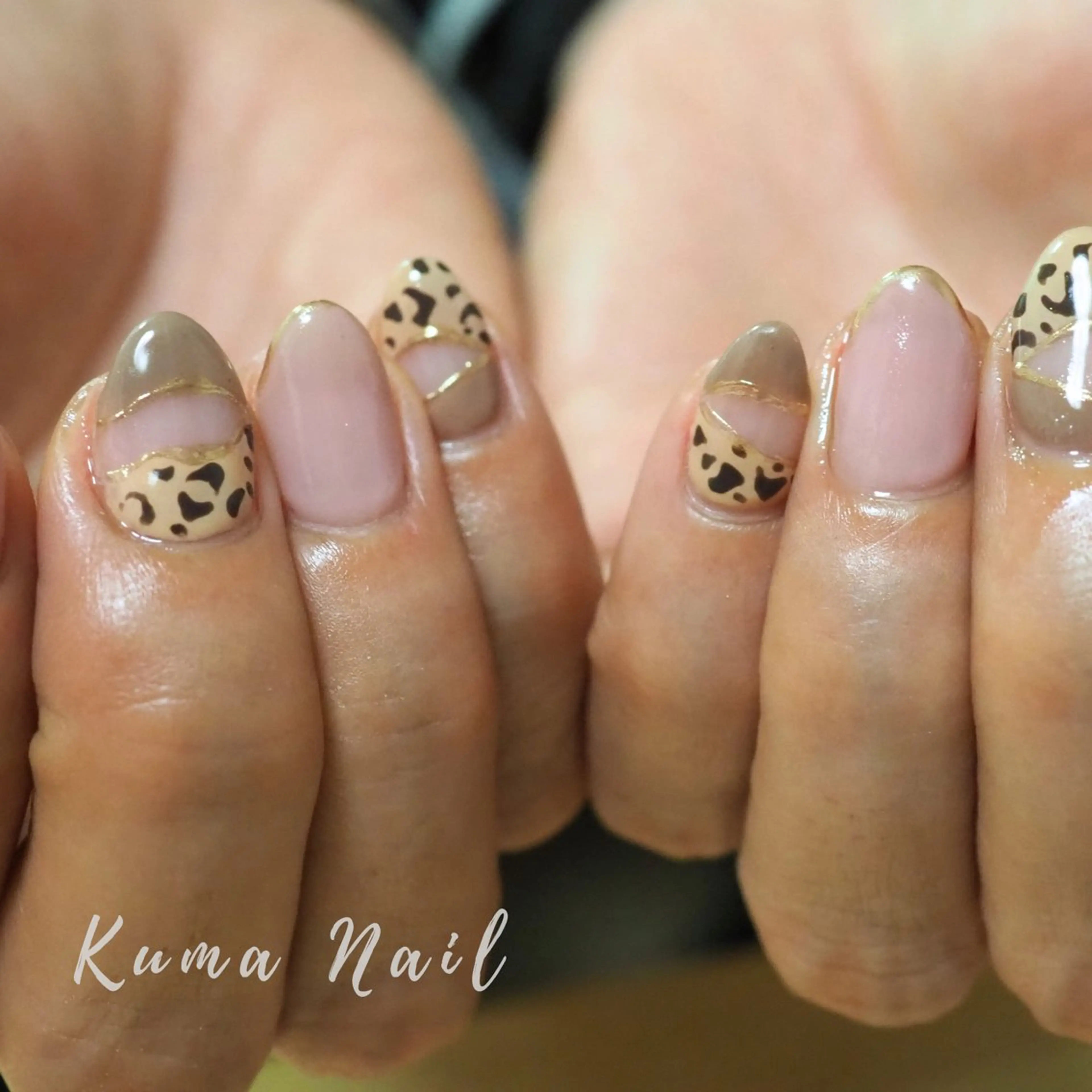 ネイル アニマル柄 ハンドネイル Private salon Kuma Nail.所属・藤が丘ネイル Kuma Nailのネイルデザイン