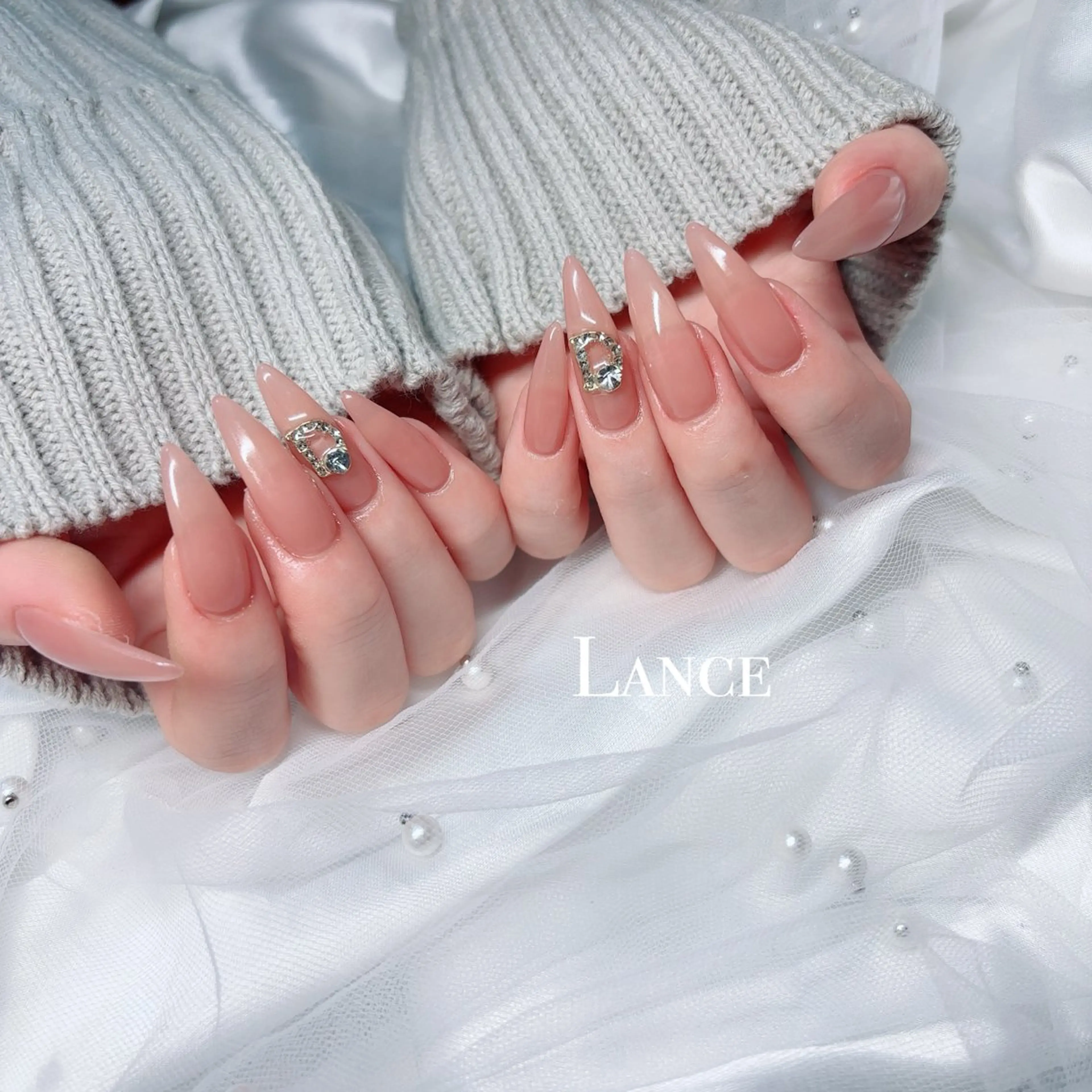 ネイル キラキラネイル 韓国ネイル ラメ(グリッター) 春ネイル バレンタイン ハンドネイル Lance nailのネイルデザイン