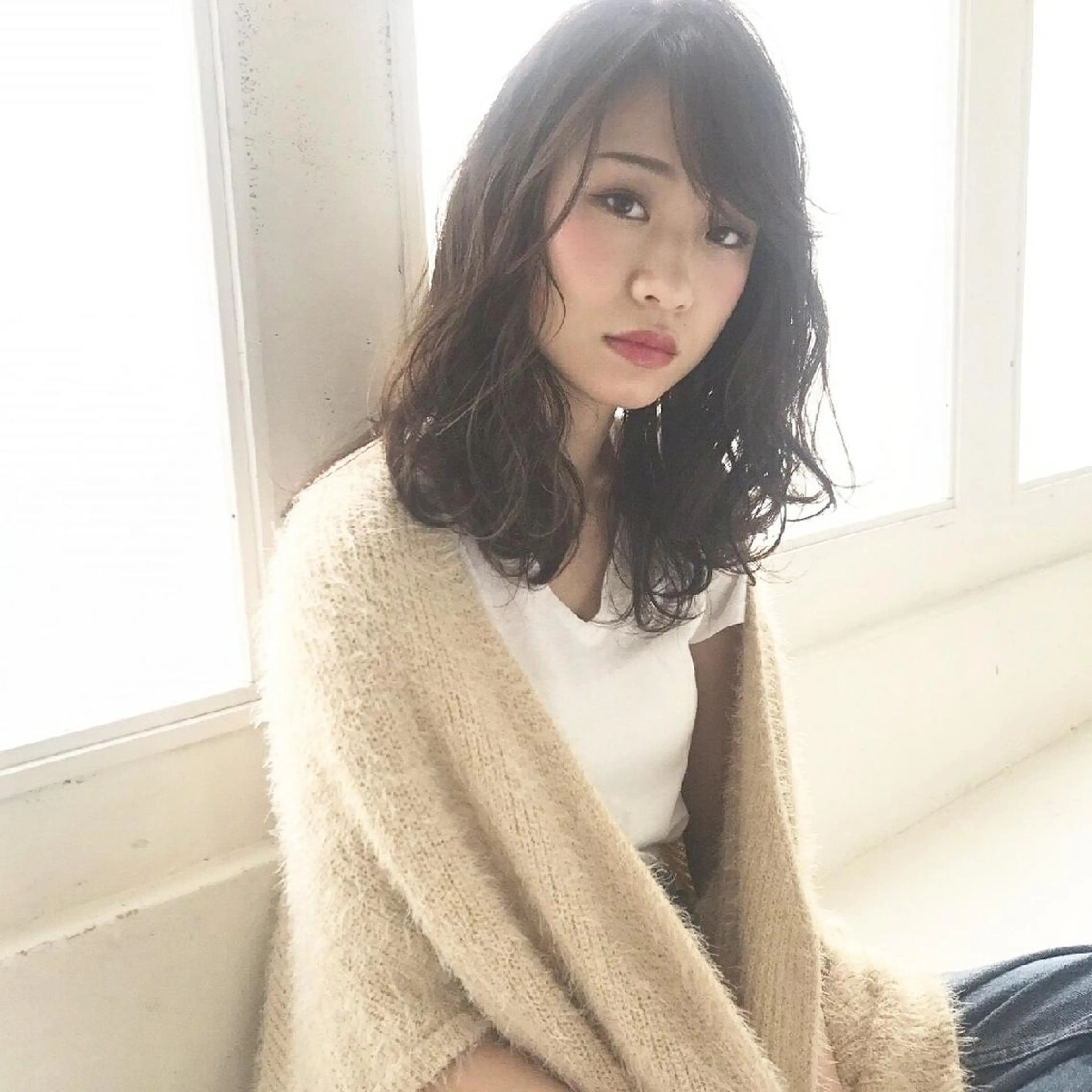 セミロング 外国人風カラー レイヤーカット 竹内啓太 ボブのヘアスタイル