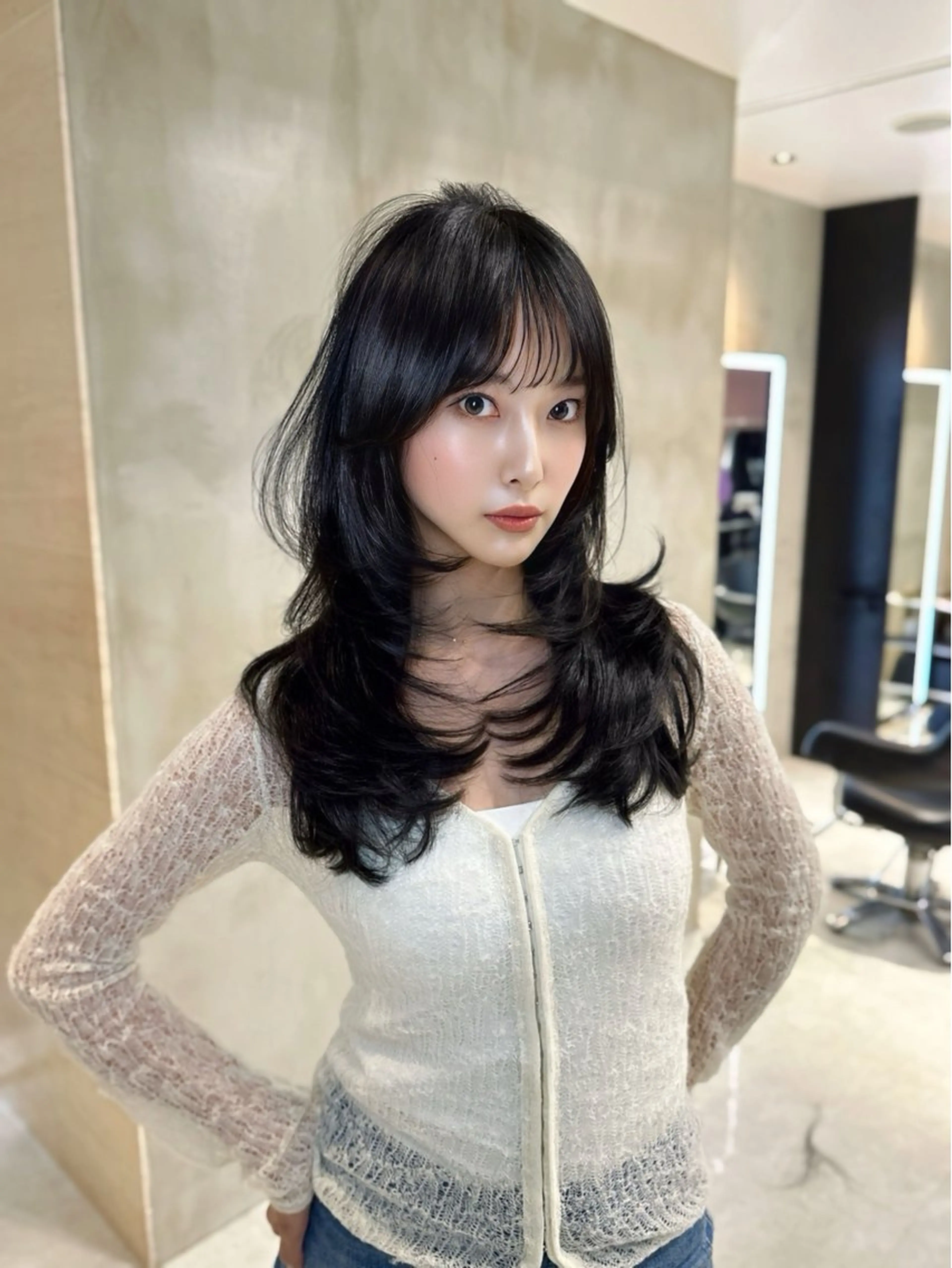 ロング カラー カット ヘアカラー トリートメント 中韓🇨🇳🇰🇷 🤍TAKAHIROのヘアスタイル