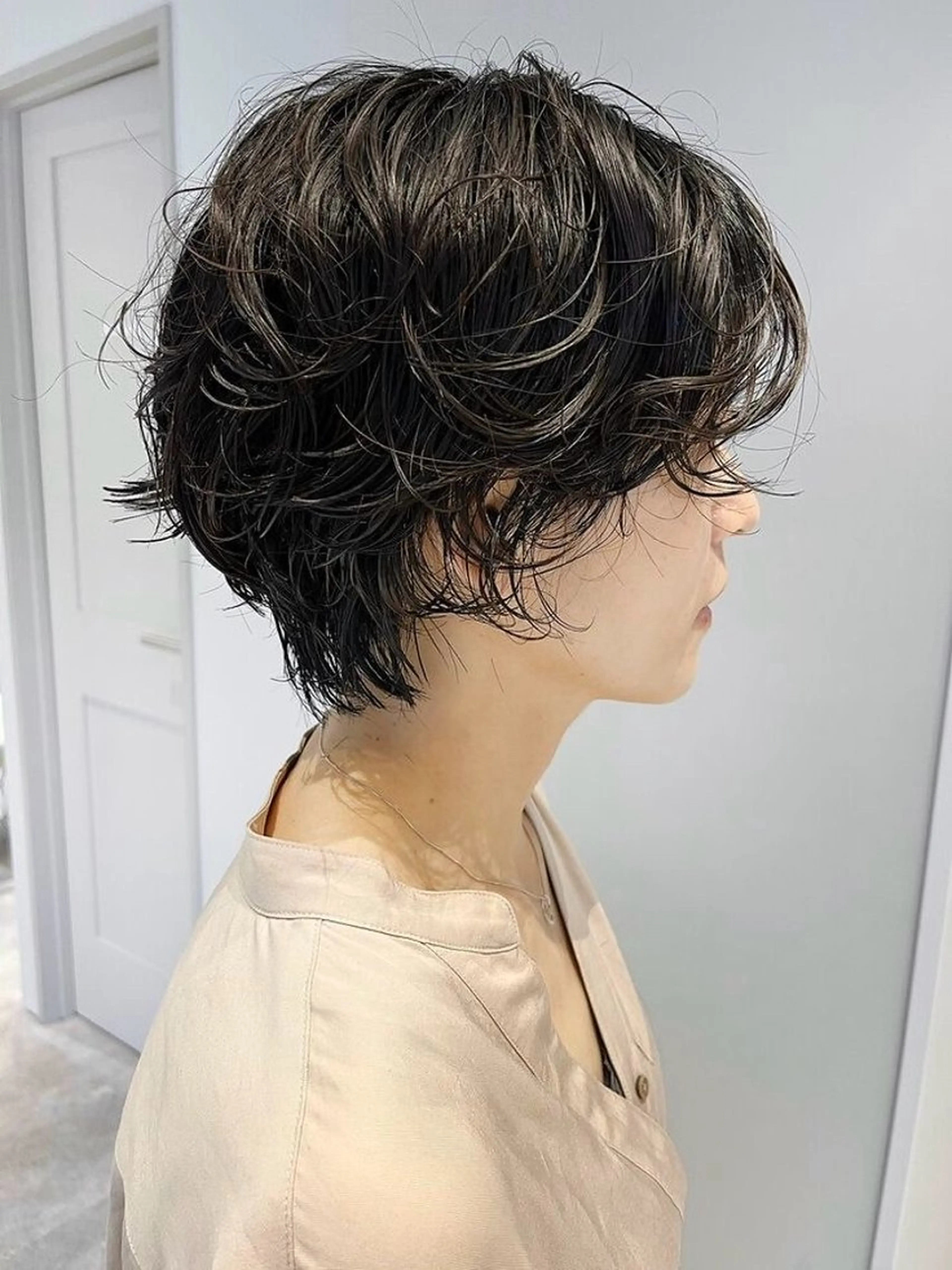 ショート パーマ 顔周りカット ショートヘア パーマ FILMS横浜所属・Watanabe Maiのヘアスタイル