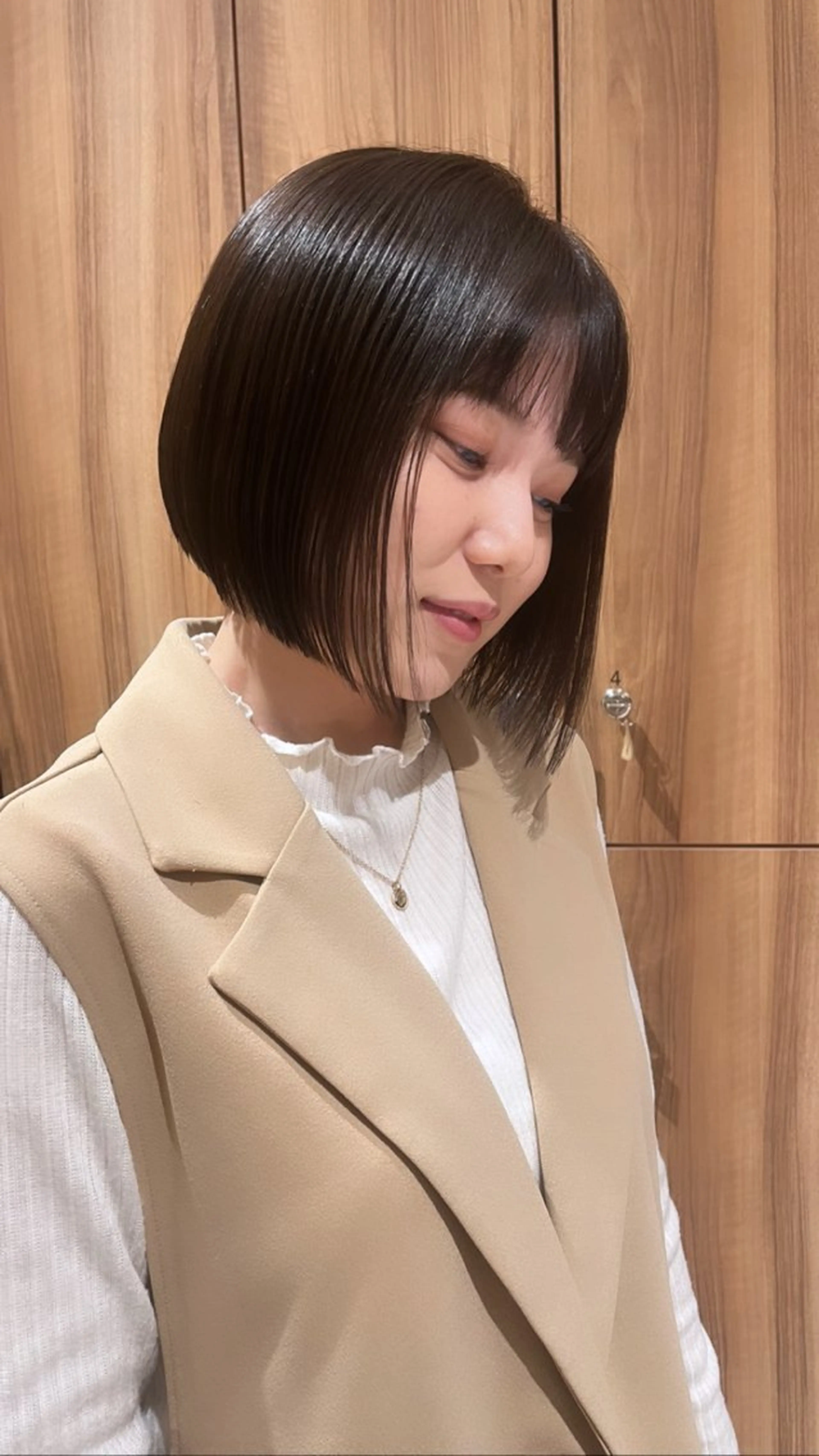 ミディアム ボブ 🫒🫒ブリーチなし 艶カラー🫒ヤマシロのヘアスタイル