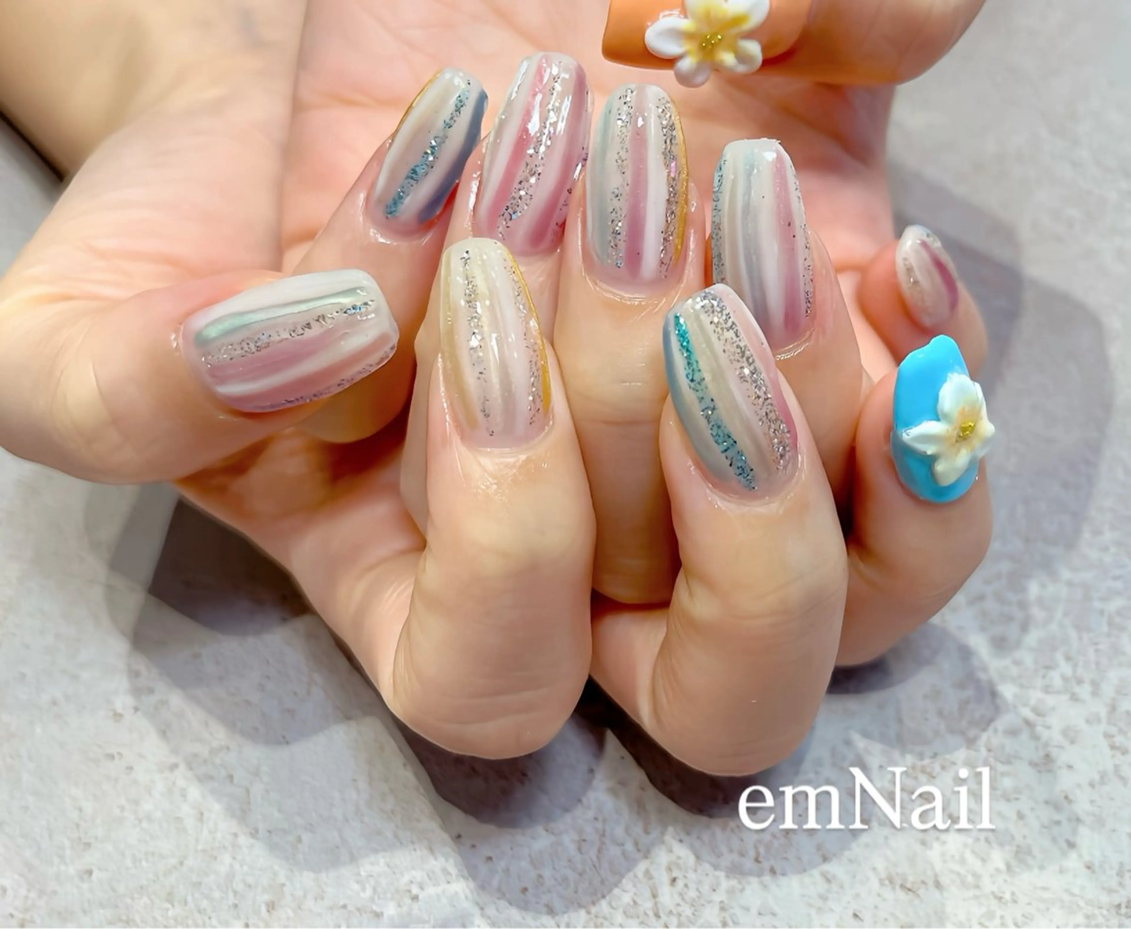 ネイル フラッシュネイル ジェルネイル マグネットネイル 持ち込み シンプルネイル ハンドネイル emNail所属・em Nailのネイルデザイン