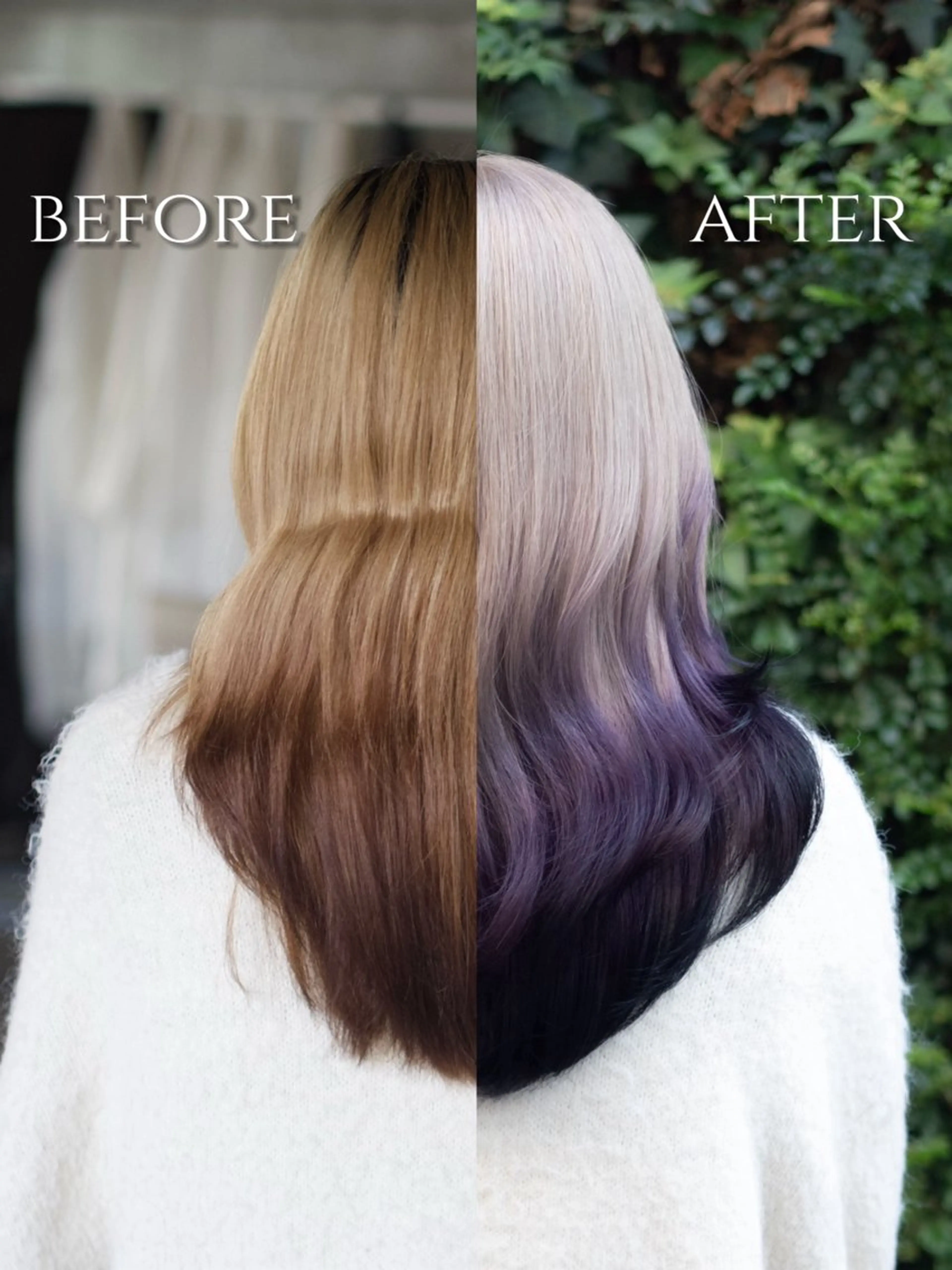 カラー ブリーチ ダブルカラー ブリーチなしカラー ヘアカラー ウルフとデザイン カラーの神のヘアスタイル