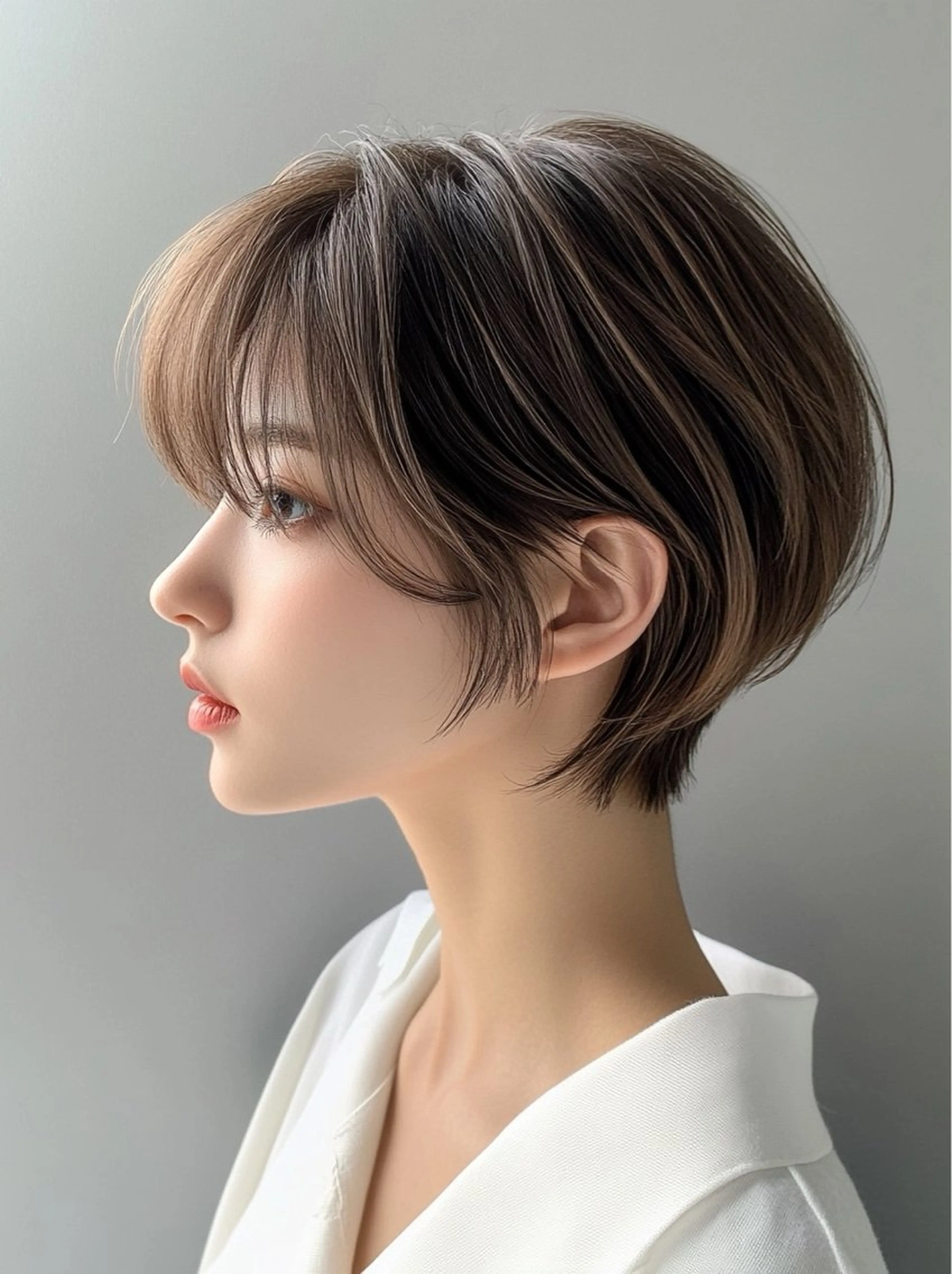 ショート カラー カット ヘアカラー トリートメント レイヤー×顔周 り×髪質改善/MIUのヘアスタイル