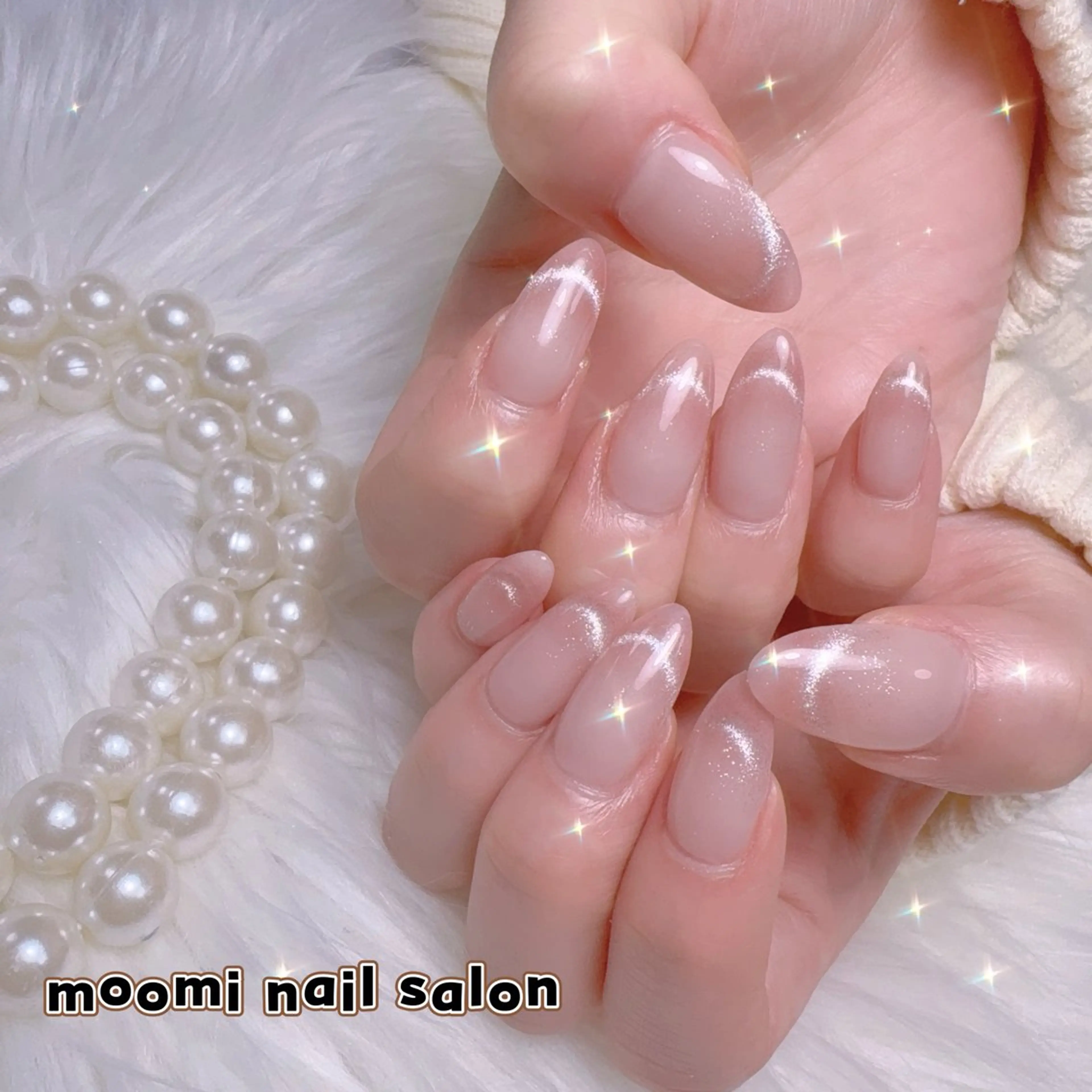ネイル チークネイル フレンチネイル ジェルネイル グラデーション ハート ハンドネイル moomi nail スカルプ専門のネイルデザイン