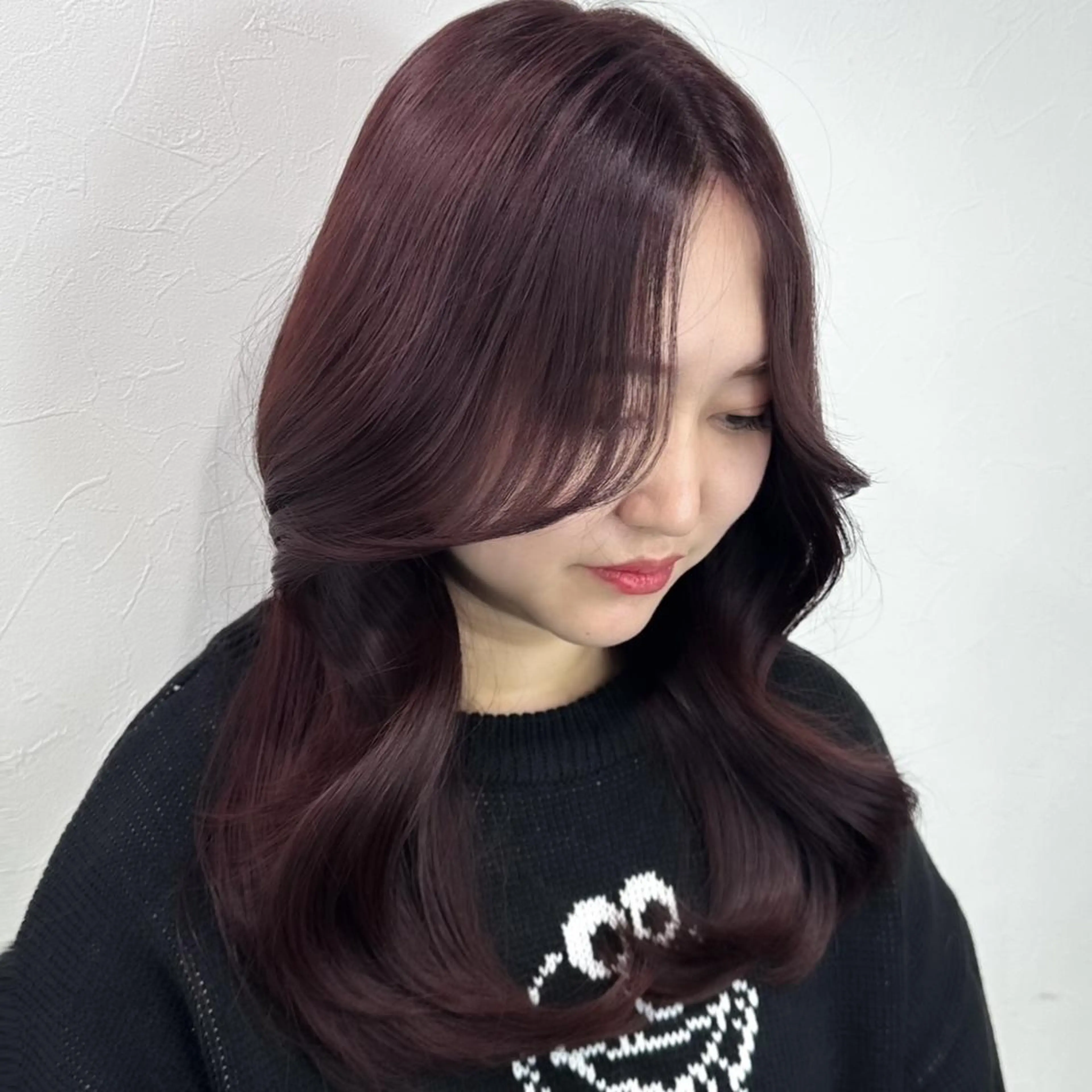 ロング カット ヘアカラー トリートメント 韓国レイヤーカット要 暗透カラー📓吉祥寺のヘアスタイル