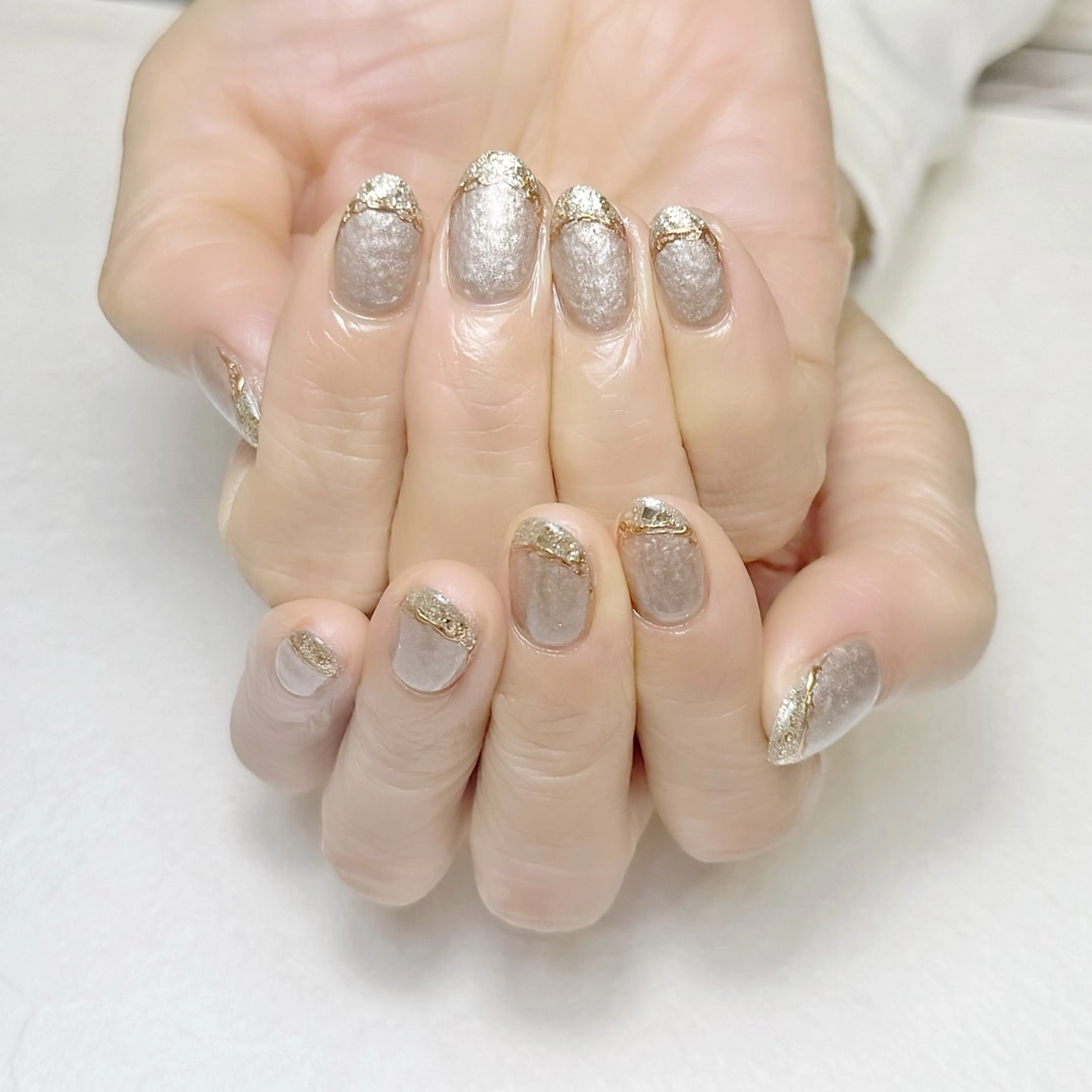 ネイル フレンチネイル ミラーネイル オフィスネイル rouse nail RISATOのネイルデザイン
