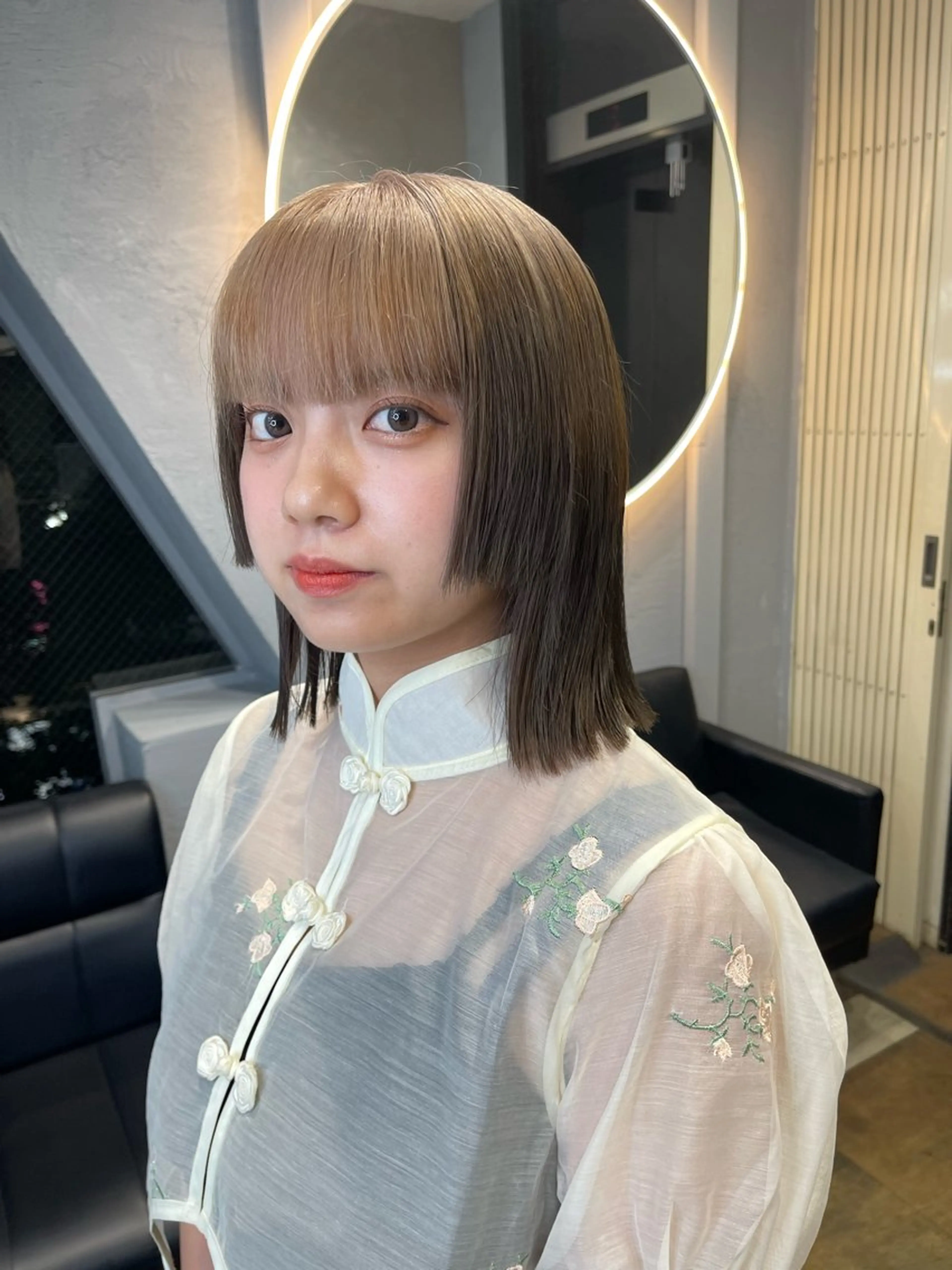 ミディアム カラー ヘアカラー トリートメント TATSUブリーチ/ ミルクティーベージュのヘアスタイル