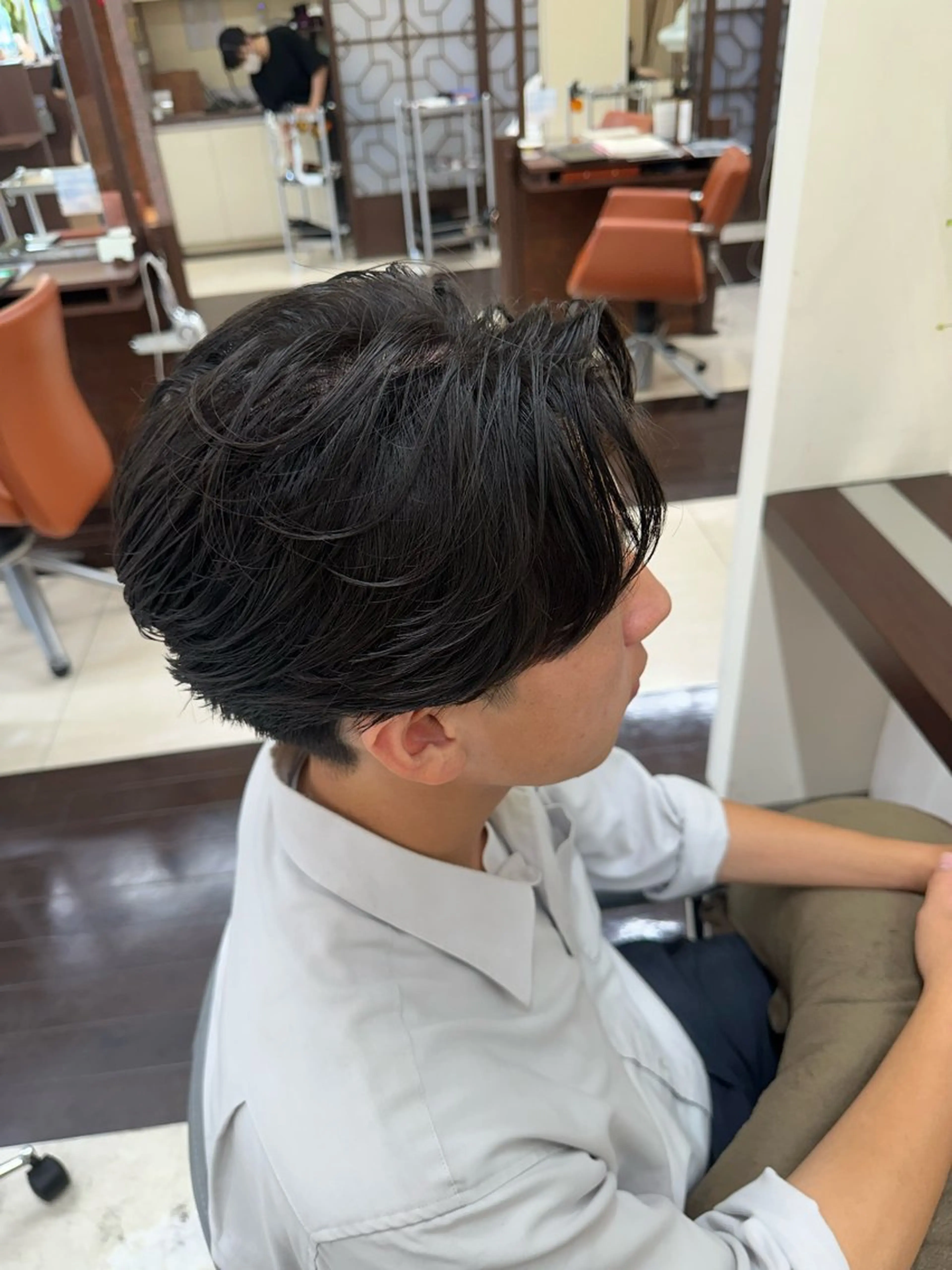 ショート カラー パーマ メンズ センターパート カット パーマ ヘアセット 毎月230人担当/ メンズヘア/清和武虎のヘアスタイル