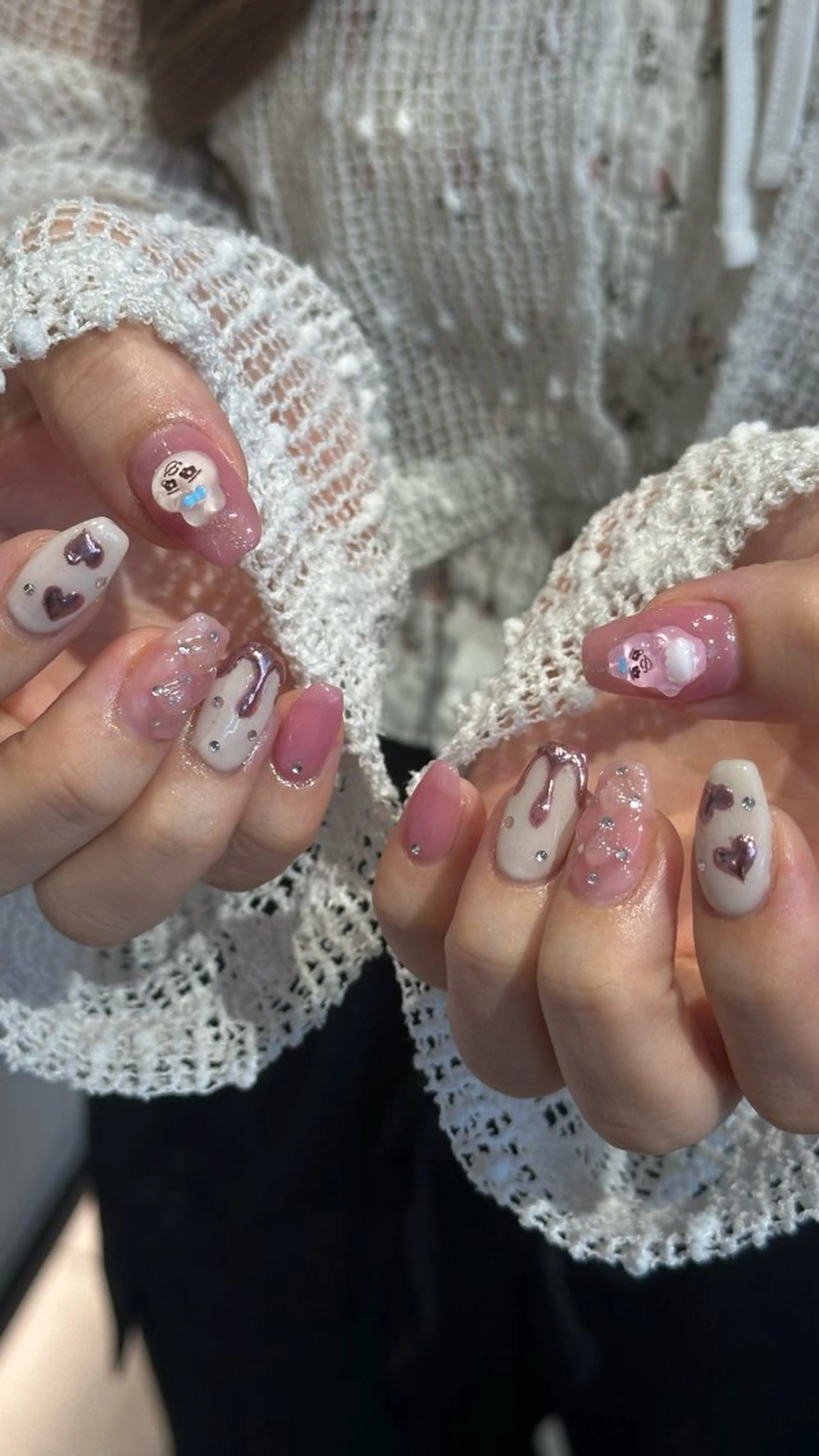 ネイル ハンドネイル 🎀韓国レイヤー特化 🎀ベージュ/ミクのヘアスタイル