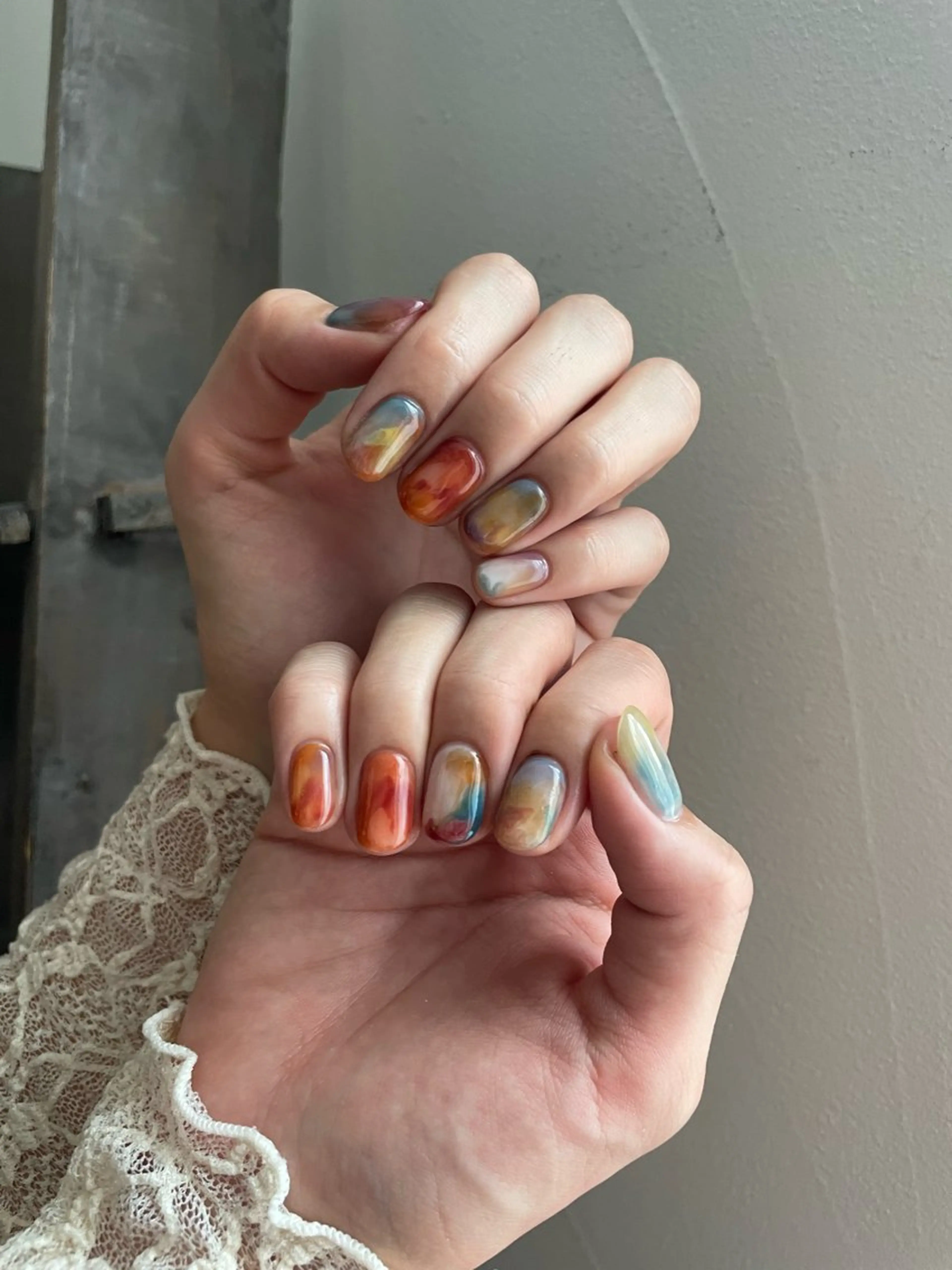 ネイル ジェルネイル ニュアンスネイル パラジェル ハンドネイル 甲府市徳行 🧸prunelleのネイルデザイン