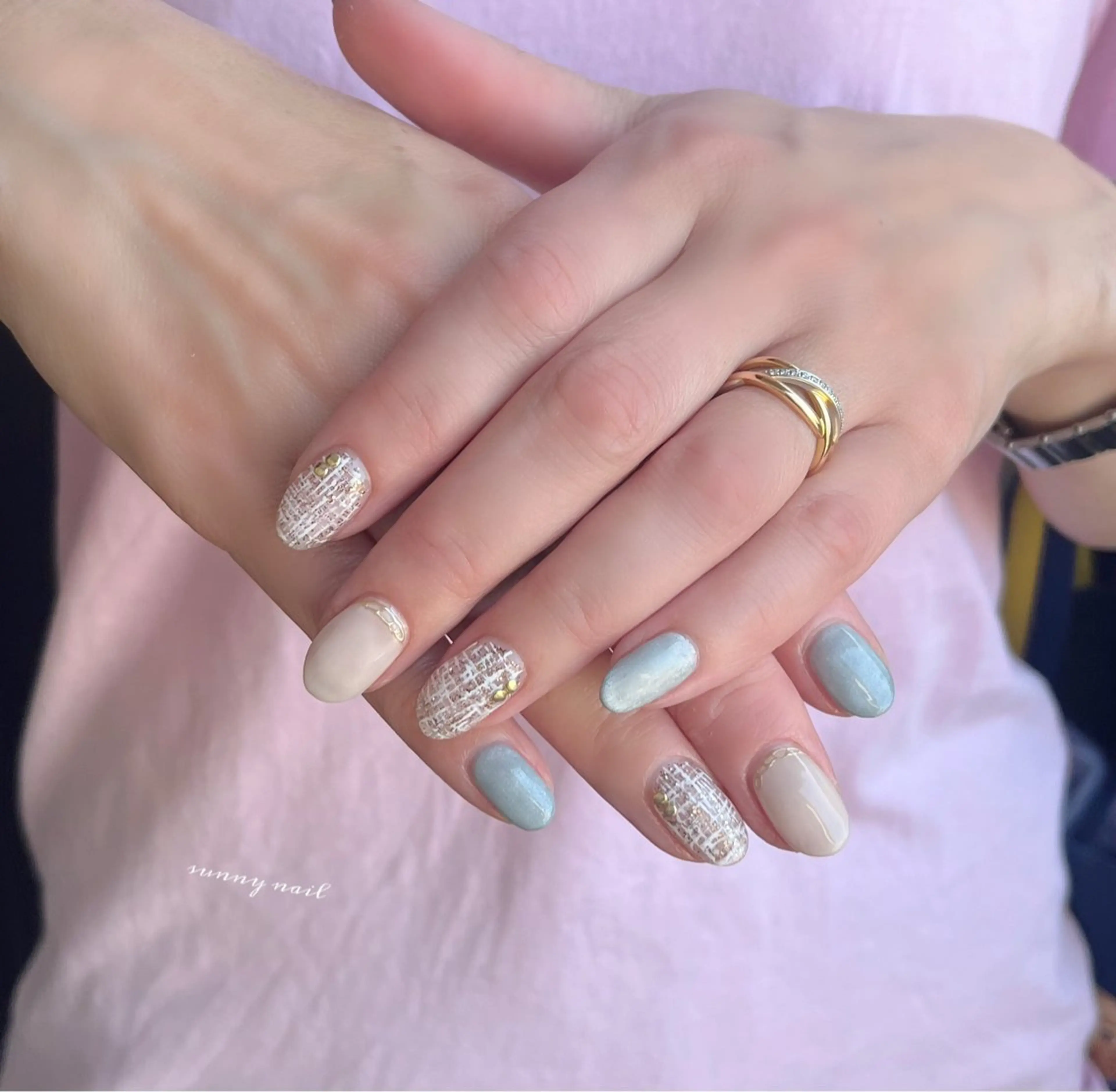 ネイル ジェルネイル グリーン マグネットネイル ミラーネイル パラジェル sunny nailのネイルデザイン