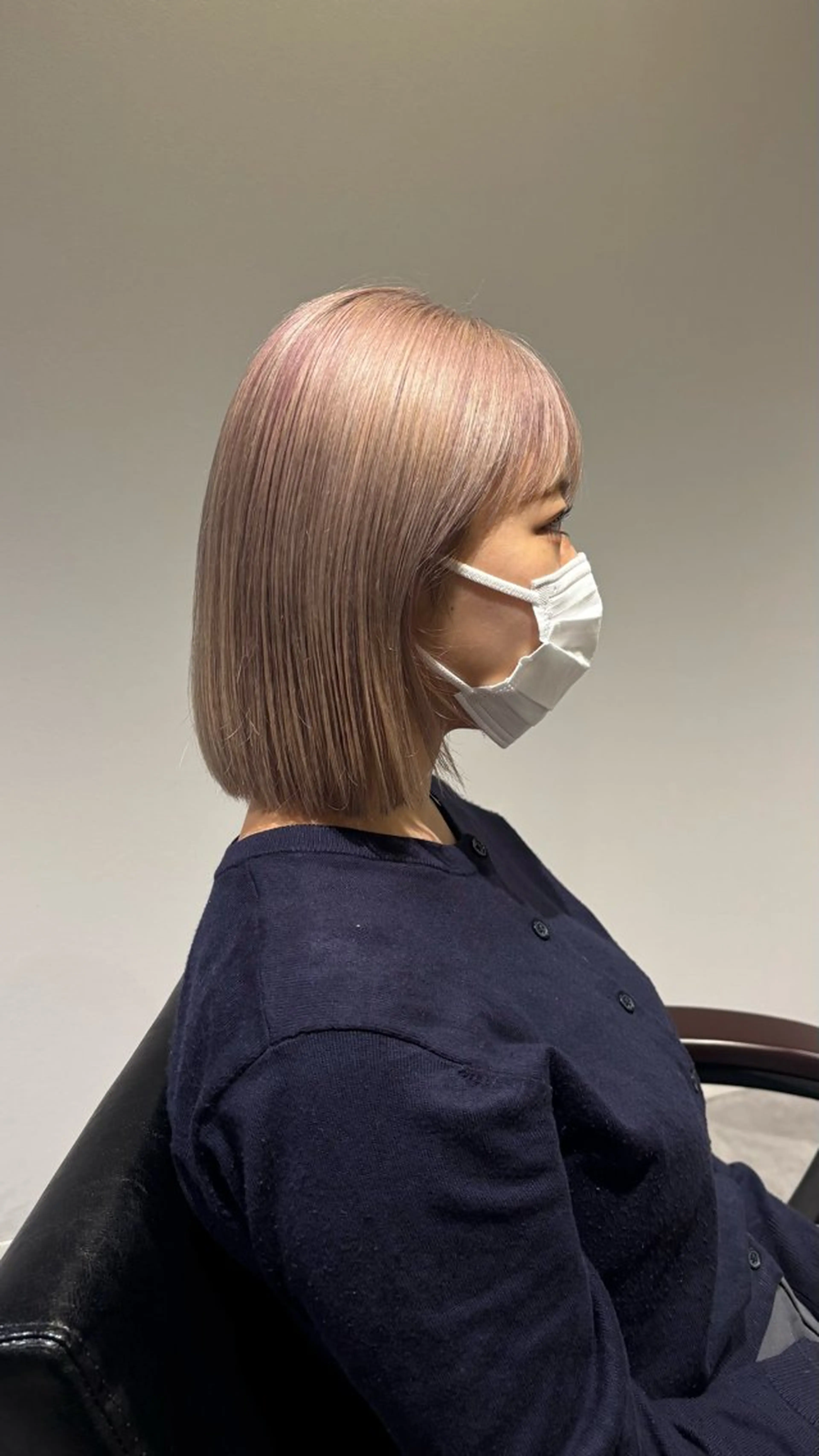 ミディアム ヘアカラー 長尾ゆりの/ボブ/ ベージュ/ハイトーンのヘアスタイル