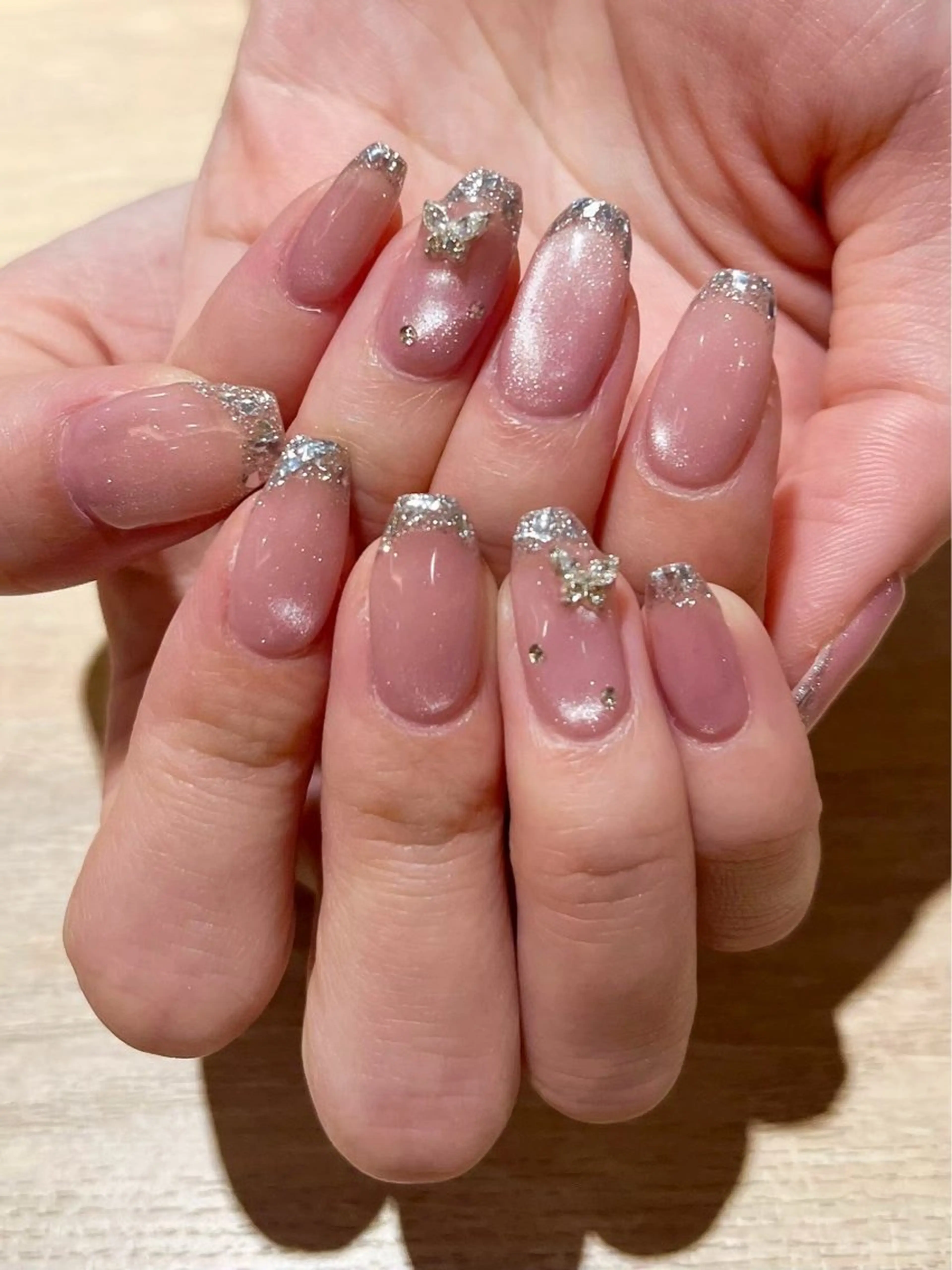 ネイル フレンチネイル ガラスフレンチ マグネットネイル Ayano ♡のネイルデザイン