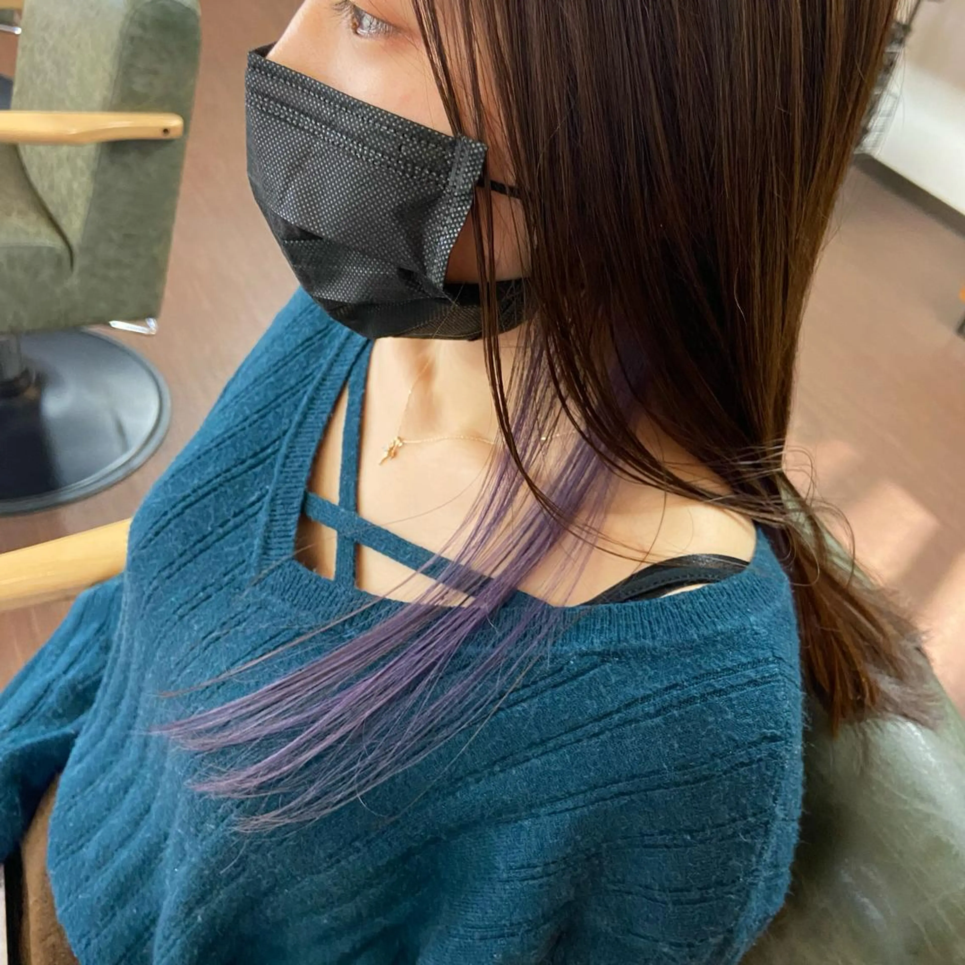 ロング カラー パープルカラー カット ヘアカラー インナーカラー指名 No.1菊池柊真のヘアスタイル