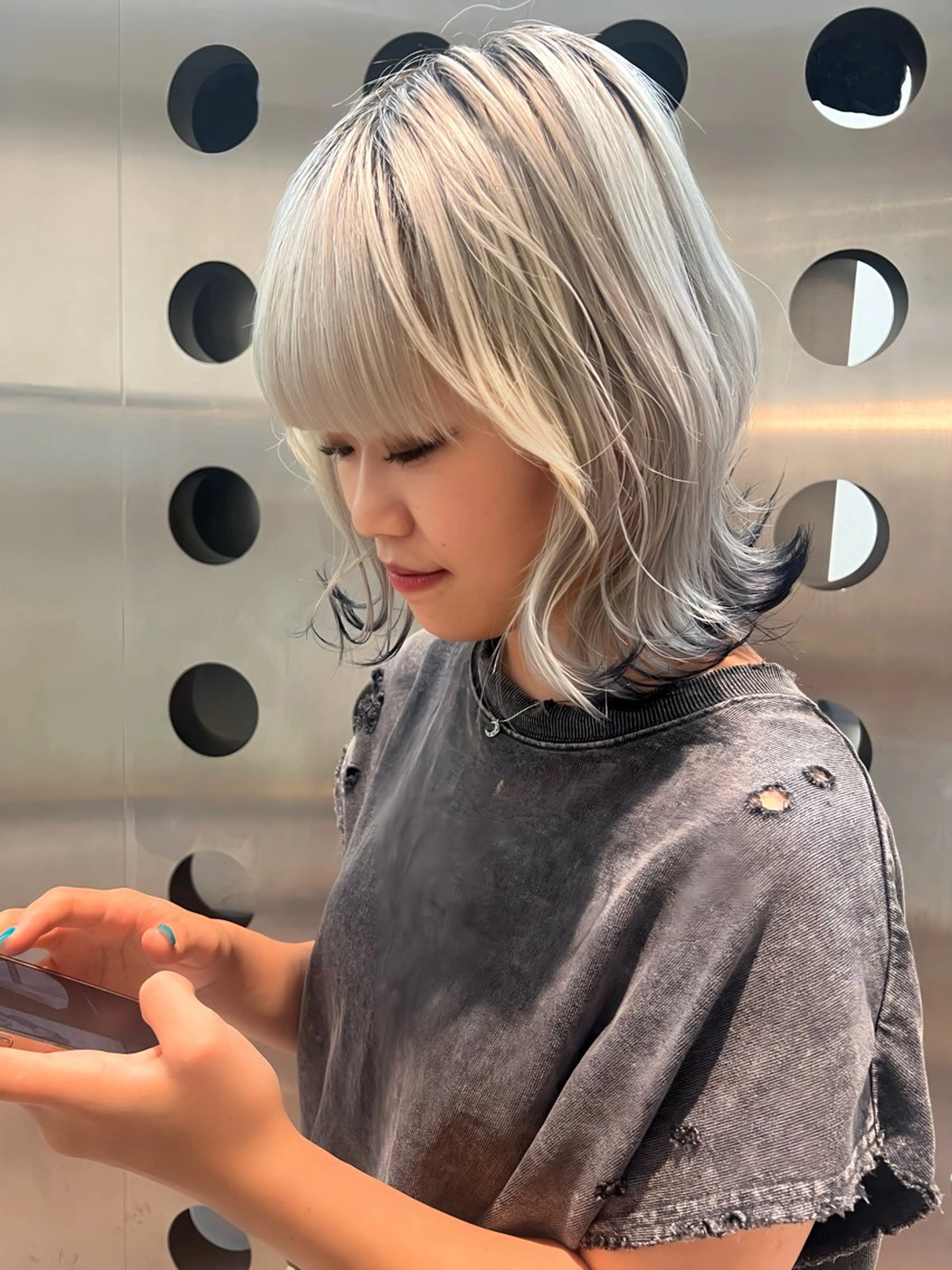 ミディアム カラー 堀江 /木下椋麻のヘアスタイル