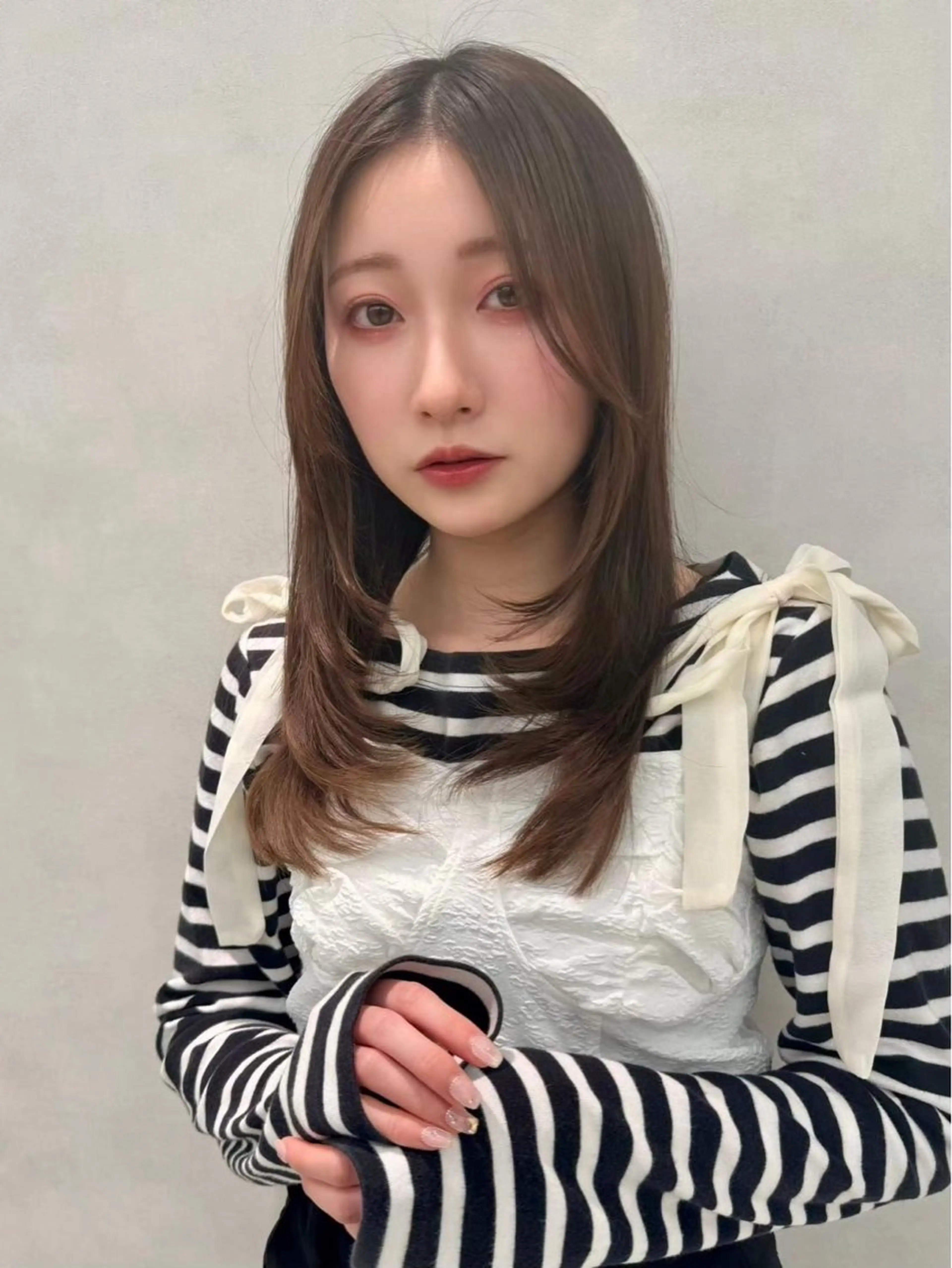 ロング カラー ヘアアレンジ 顔周りカット 韓国風ヘア レイヤーカット 小顔カット ✨レイヤー/ 透明感カラー✨冨永剛のヘアスタイル