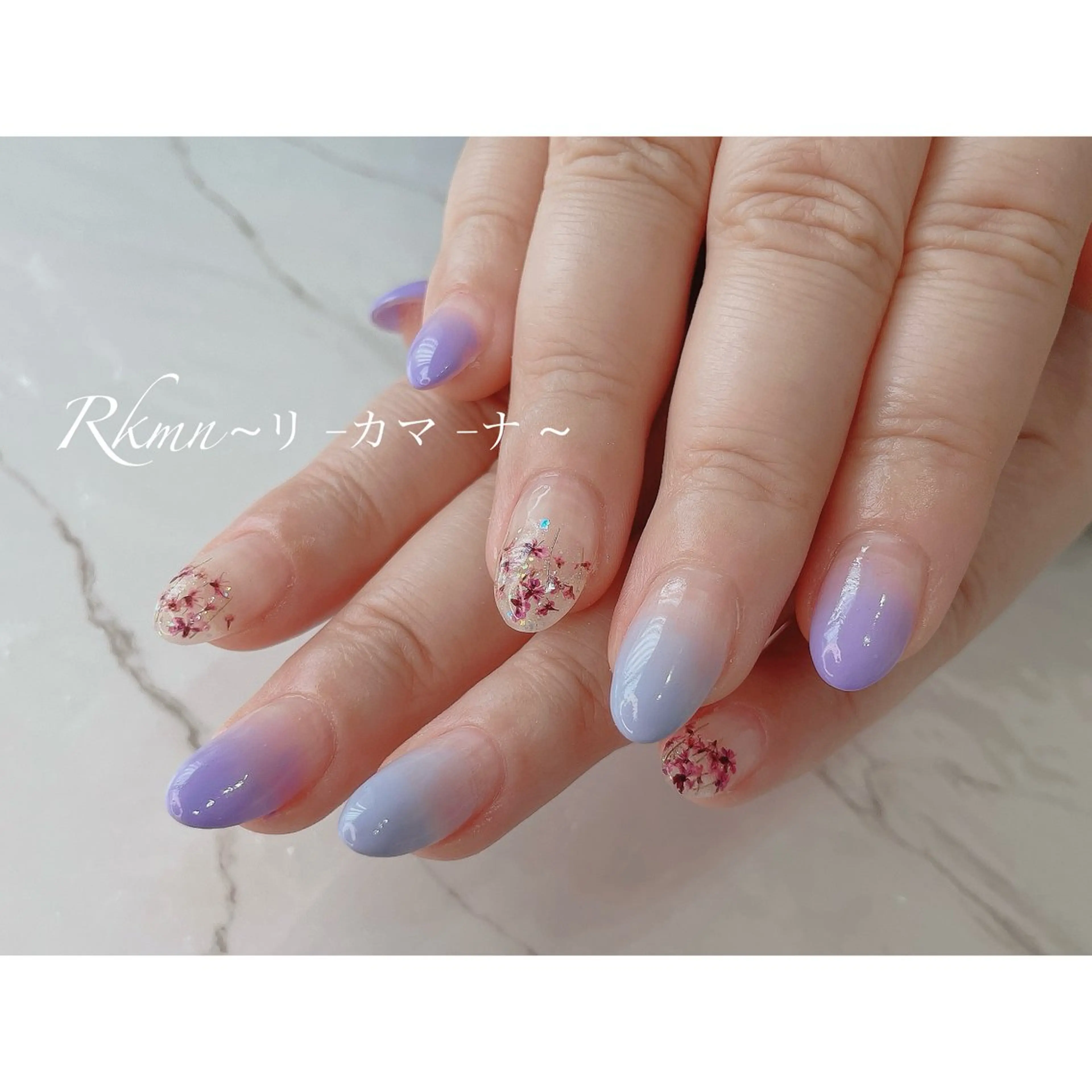 ネイル アートネイル フラワーネイル グラデーション 春ネイル ハンドネイル フットネイル ハンドケア Rkmn ~リ-カマ-ナ~のネイルデザイン