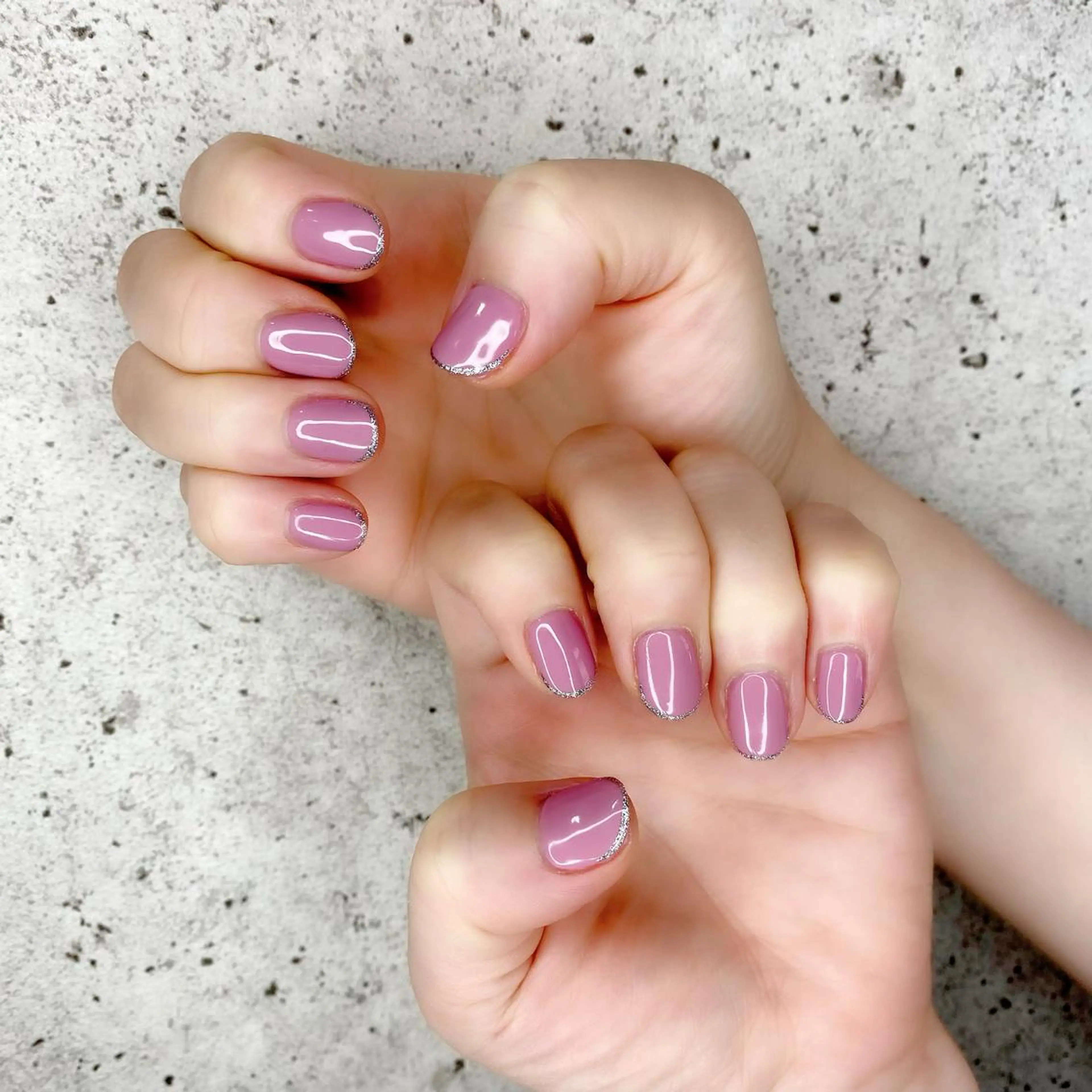 ショート カラー パーマ ヘアアレンジ メンズ キッズ ネイル マツエク・マツパ パープルカラー シルバー ラメ(グリッター) パープル シルバー Salon Ｋのネイルデザイン