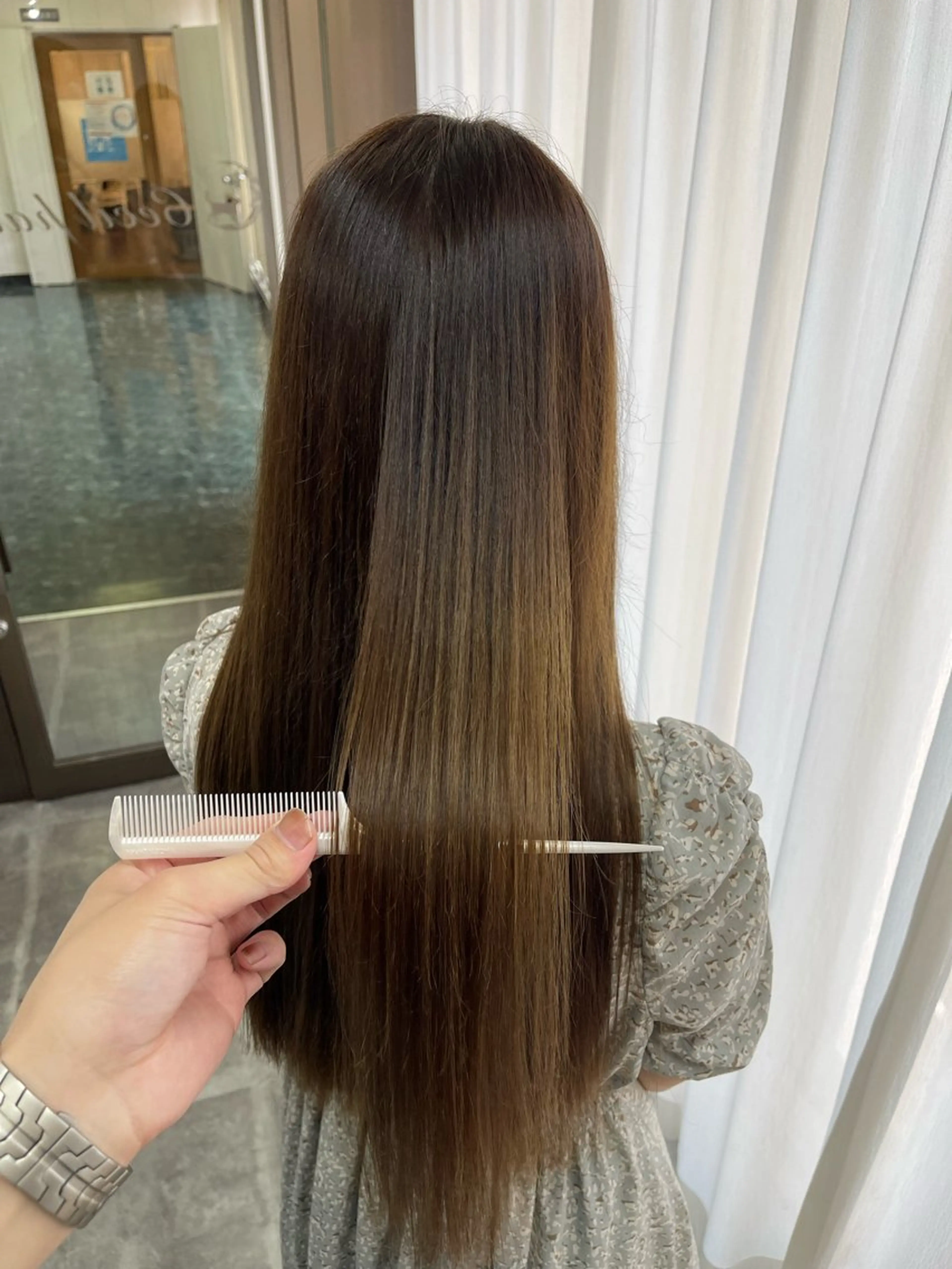 ロング カラー ベージュカラー ブリーチ ケアブリーチ デザインカラー ダブルカラー ヘアカラー トリートメント SOYON西大寺店所属・ダブルカラー/ 髪質改善💎安藤のヘアスタイル