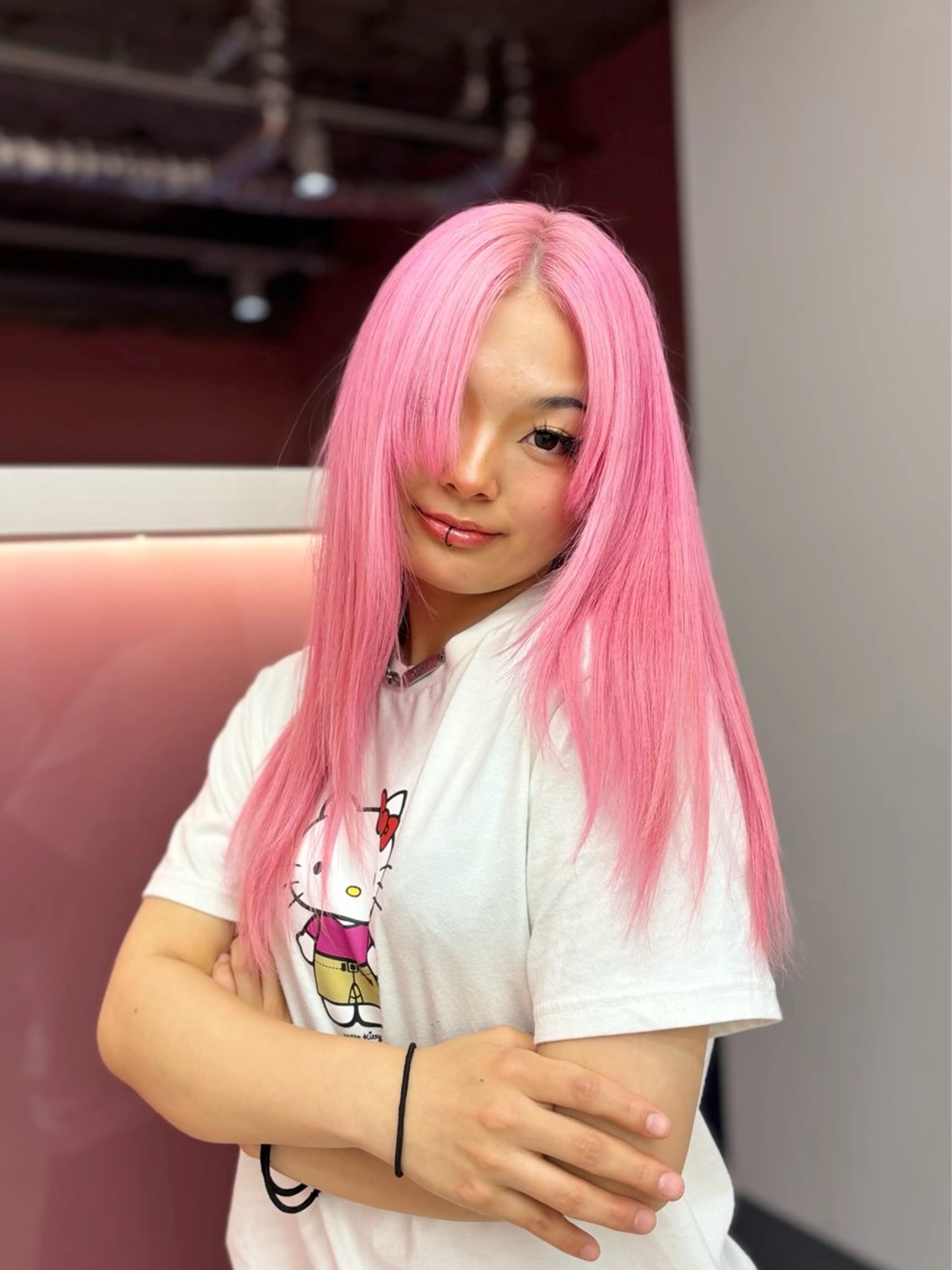 ロング カラー 田中麻鈴/ハイトーン /ミルクティーのヘアスタイル