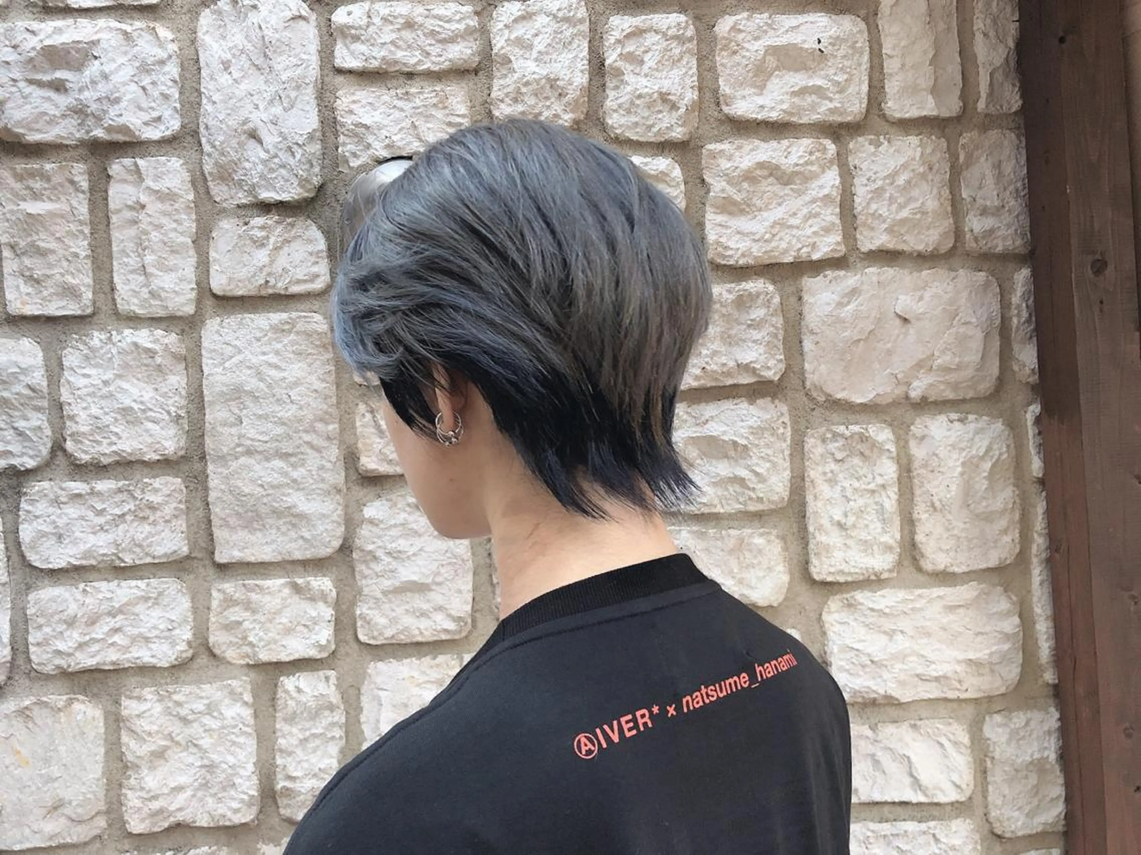 ショート カラー パーマ ヘアアレンジ メンズ キッズ ネイル マツエク・マツパ メンズウルフカット ネイビーカラー ウルフカット ネイビー カット ヘアカラー トリートメント OAK  兵庫所属・OAK 兵庫のヘアスタイル