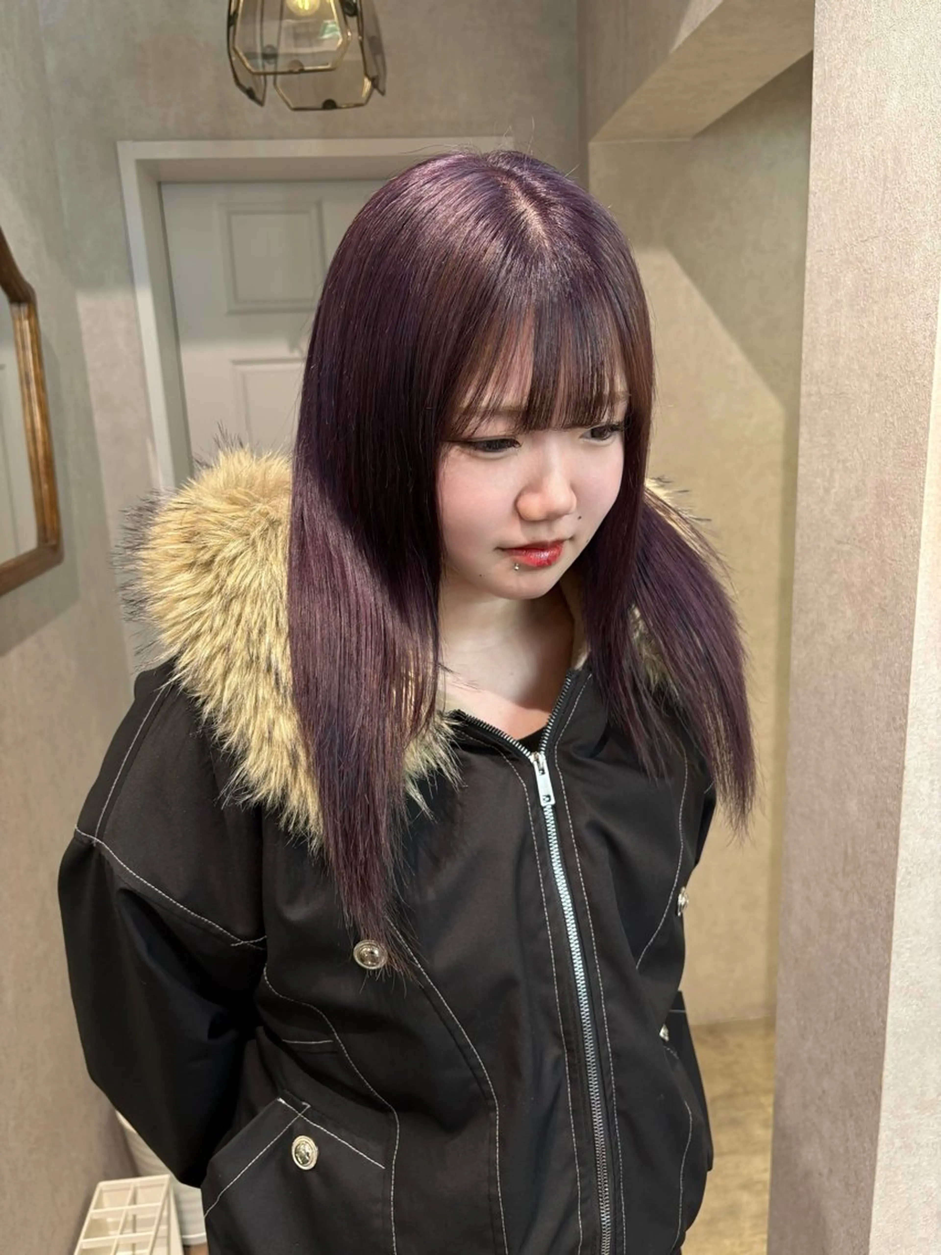 セミロング ヘアカラー 透明感モテスタイル 💞SHIORI💞のヘアスタイル