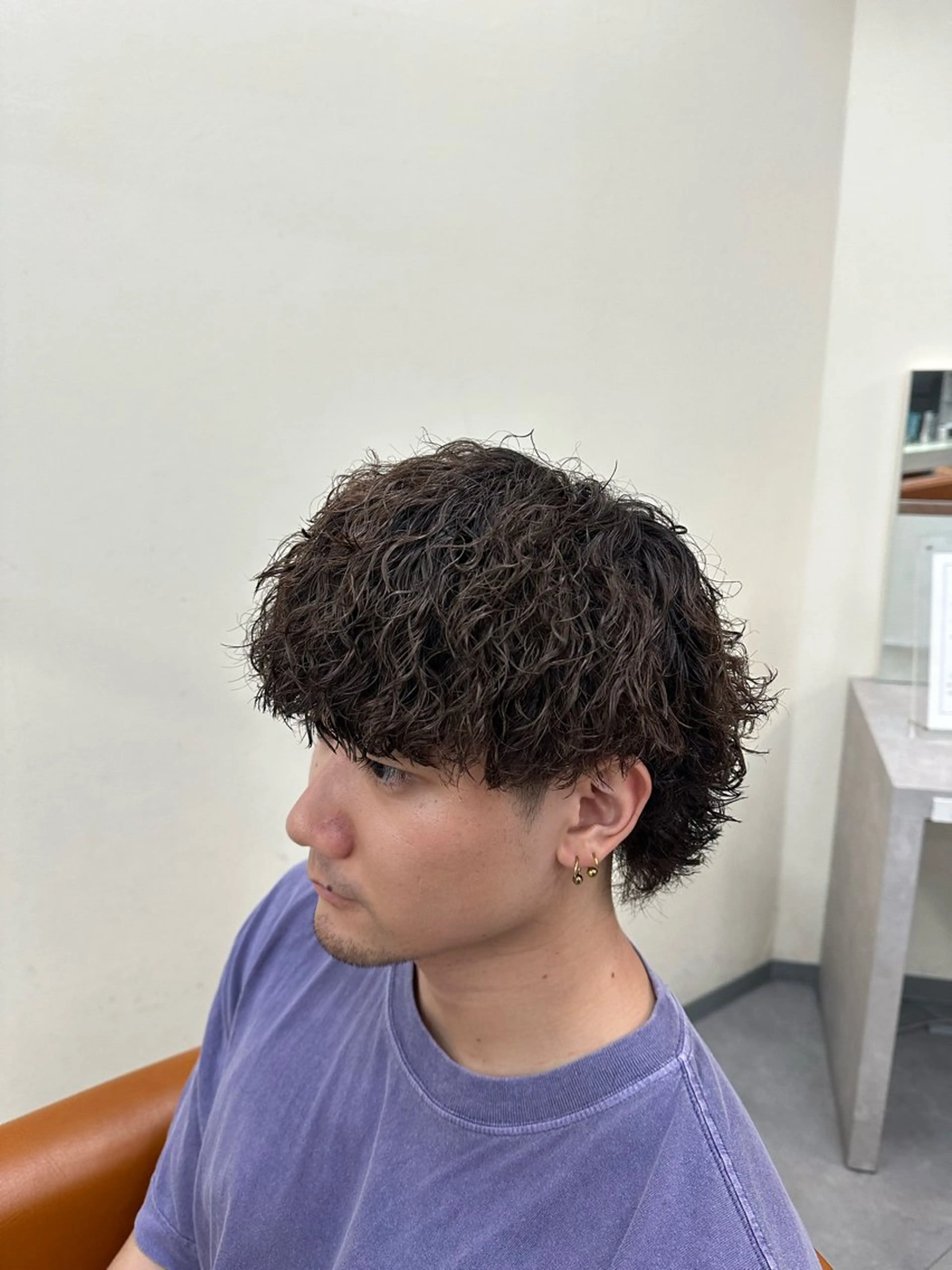 パーマ ヘアアレンジ メンズ メンズパーマ メンズウルフカット ウルフカット カット パーマ 梅田/ツイスパ /短髪/田中崇奨のヘアスタイル