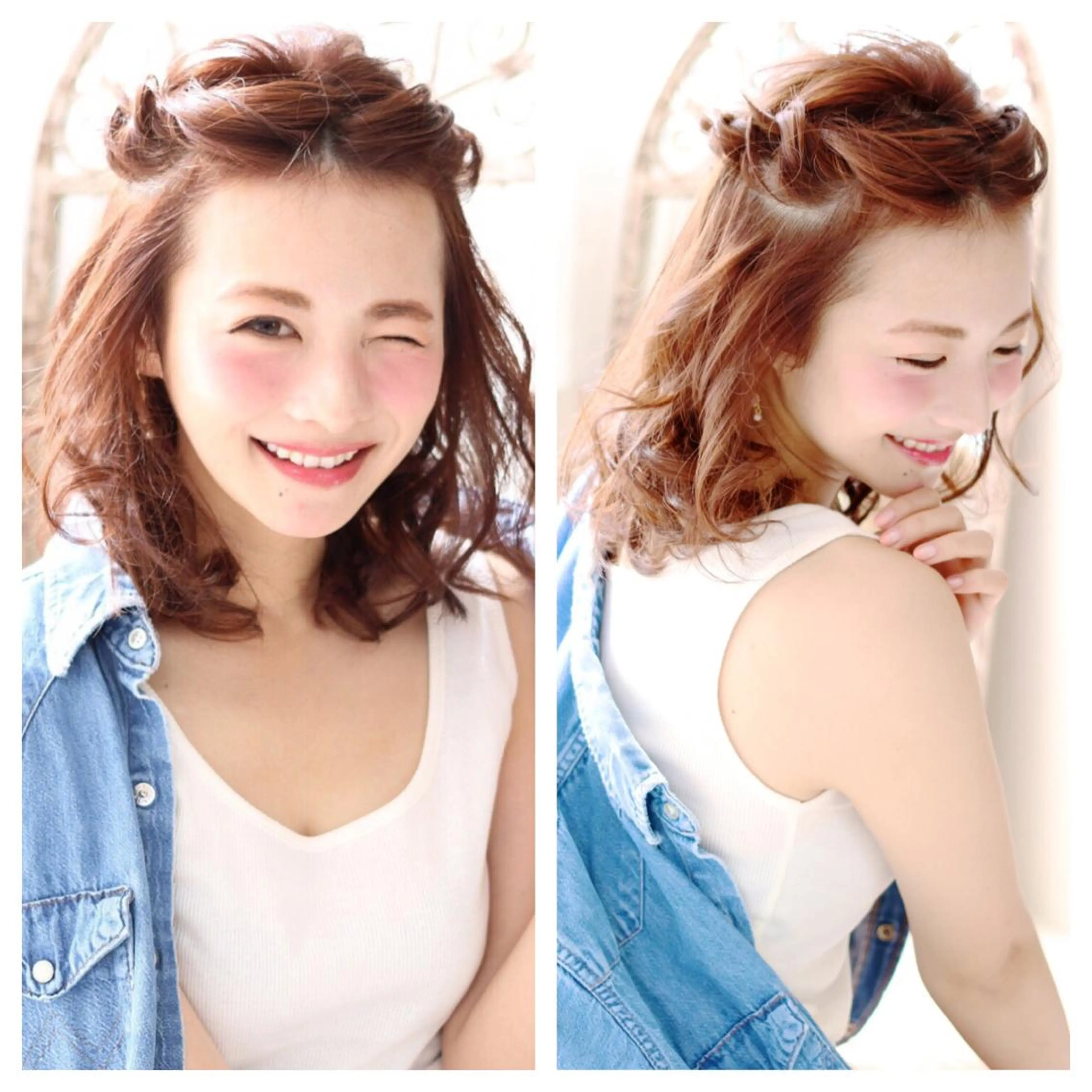 ミディアム セミロング ヘアアレンジ ILu.所属・櫻井 愛弓のヘアスタイル