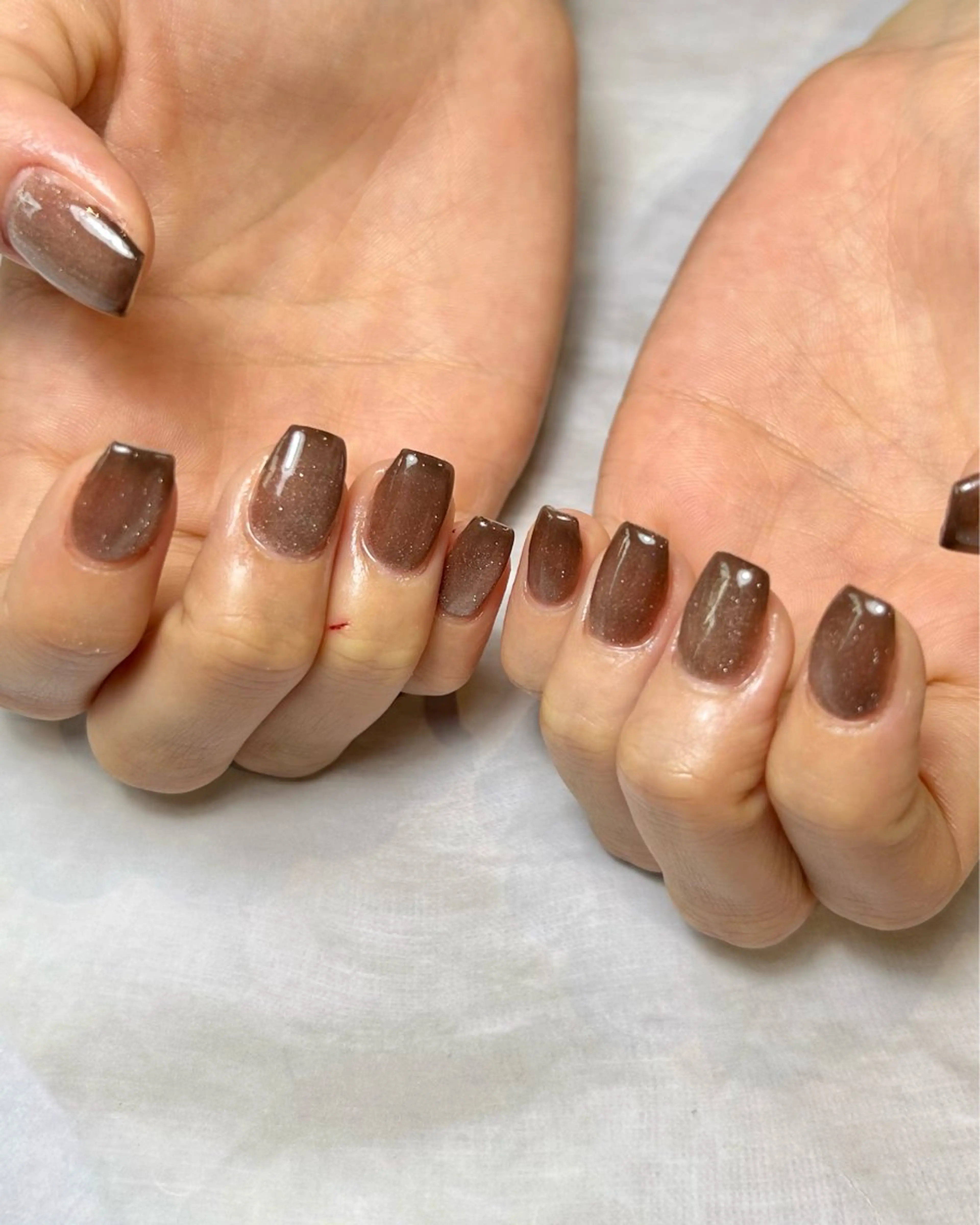 ネイル ブラウン スカルプネイル ハンドネイル Reflection marikoのネイルデザイン