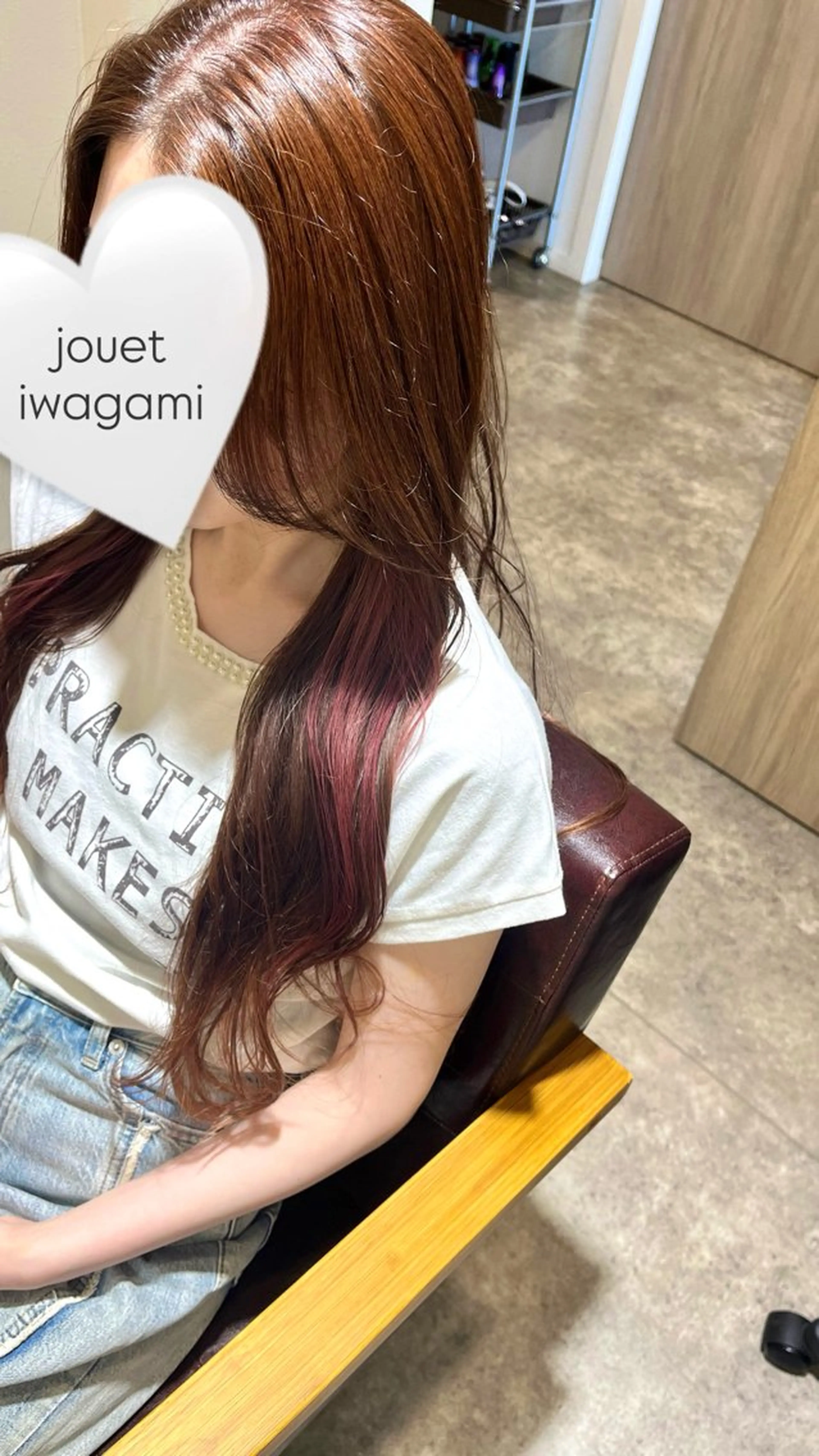 ロング カラー ベージュカラー ピンクカラー ピンクベージュ カット ヘアカラー 堀越 エリのヘアスタイル